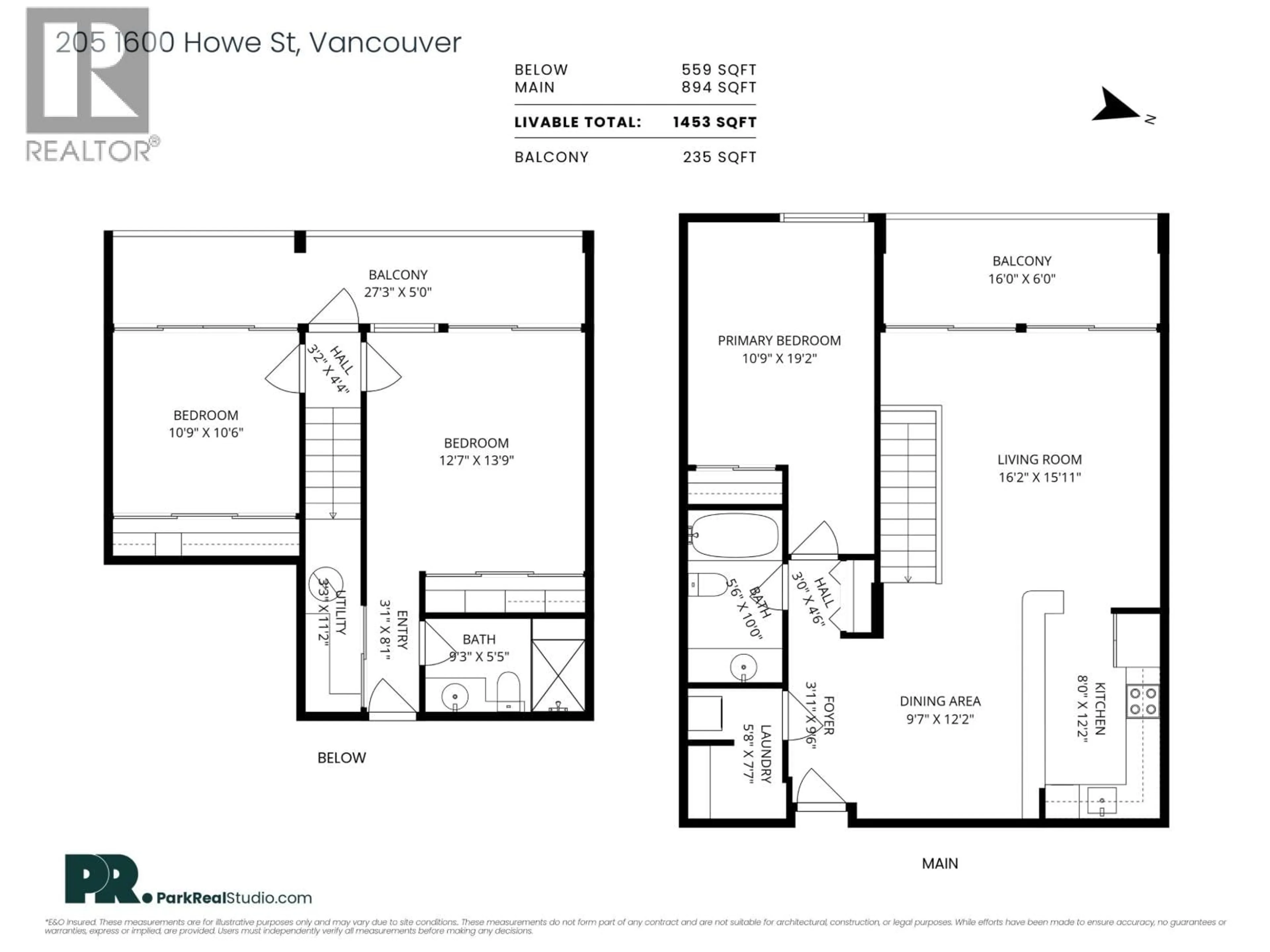 Floor plan for 205 - 1600 HOWE STREET, Vancouver British Columbia V6Z2L9