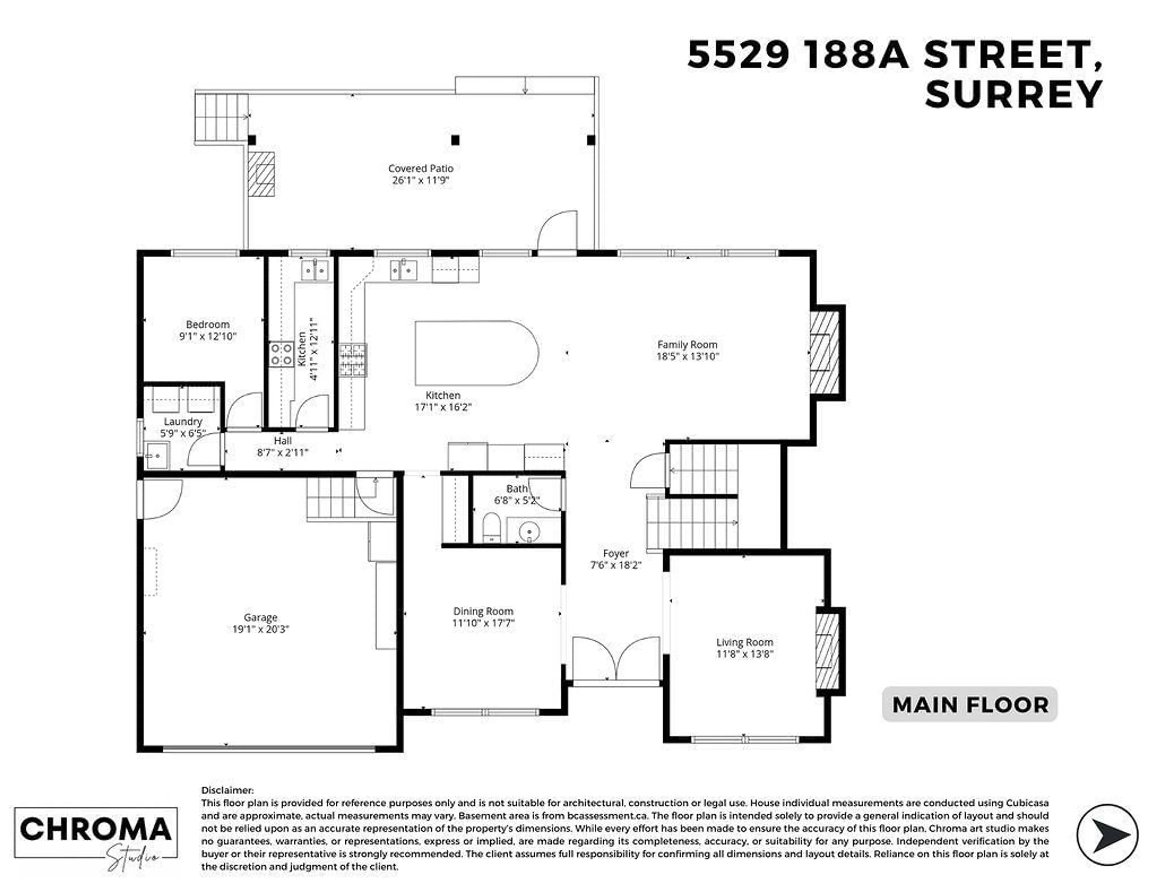 Floor plan for 5529 188A STREET, Surrey British Columbia V3S6S4