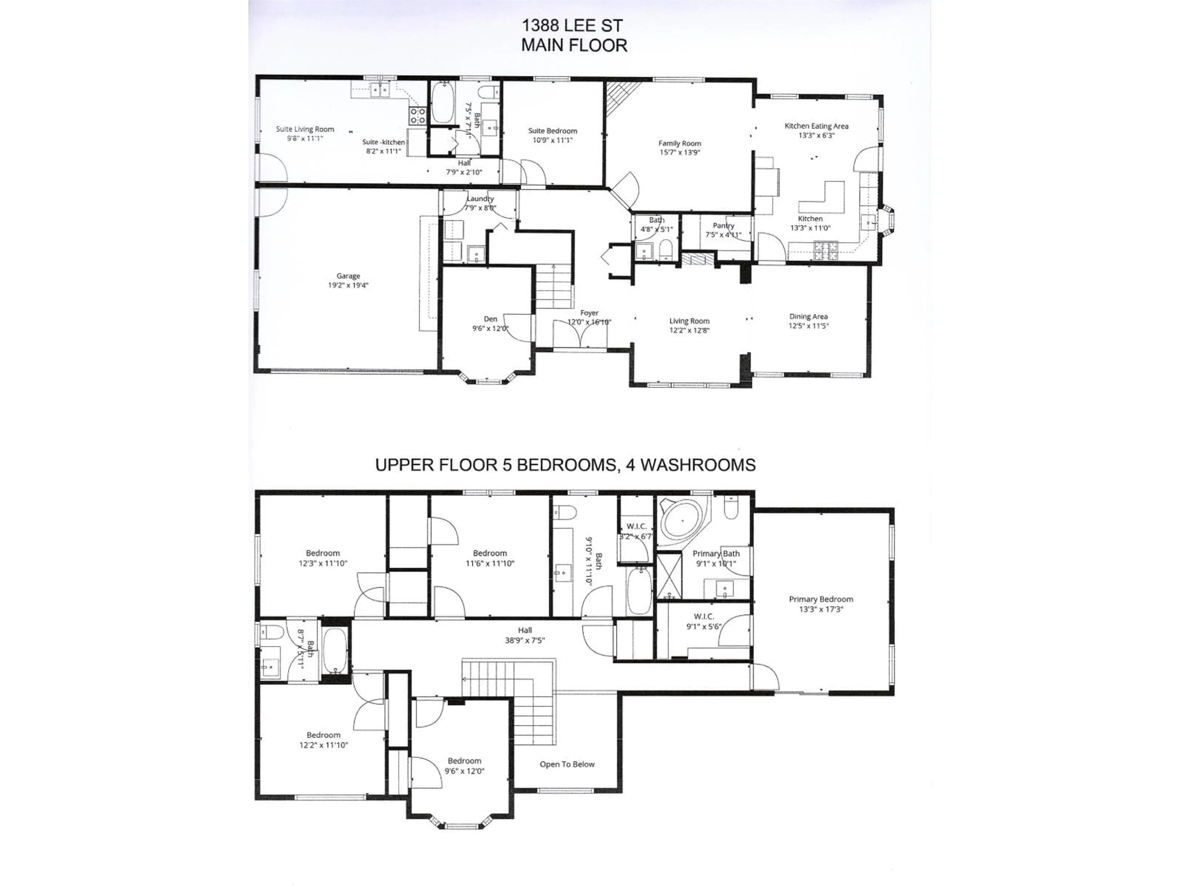 Floor plan for 1388 LEE STREET, White Rock British Columbia V4B4P8