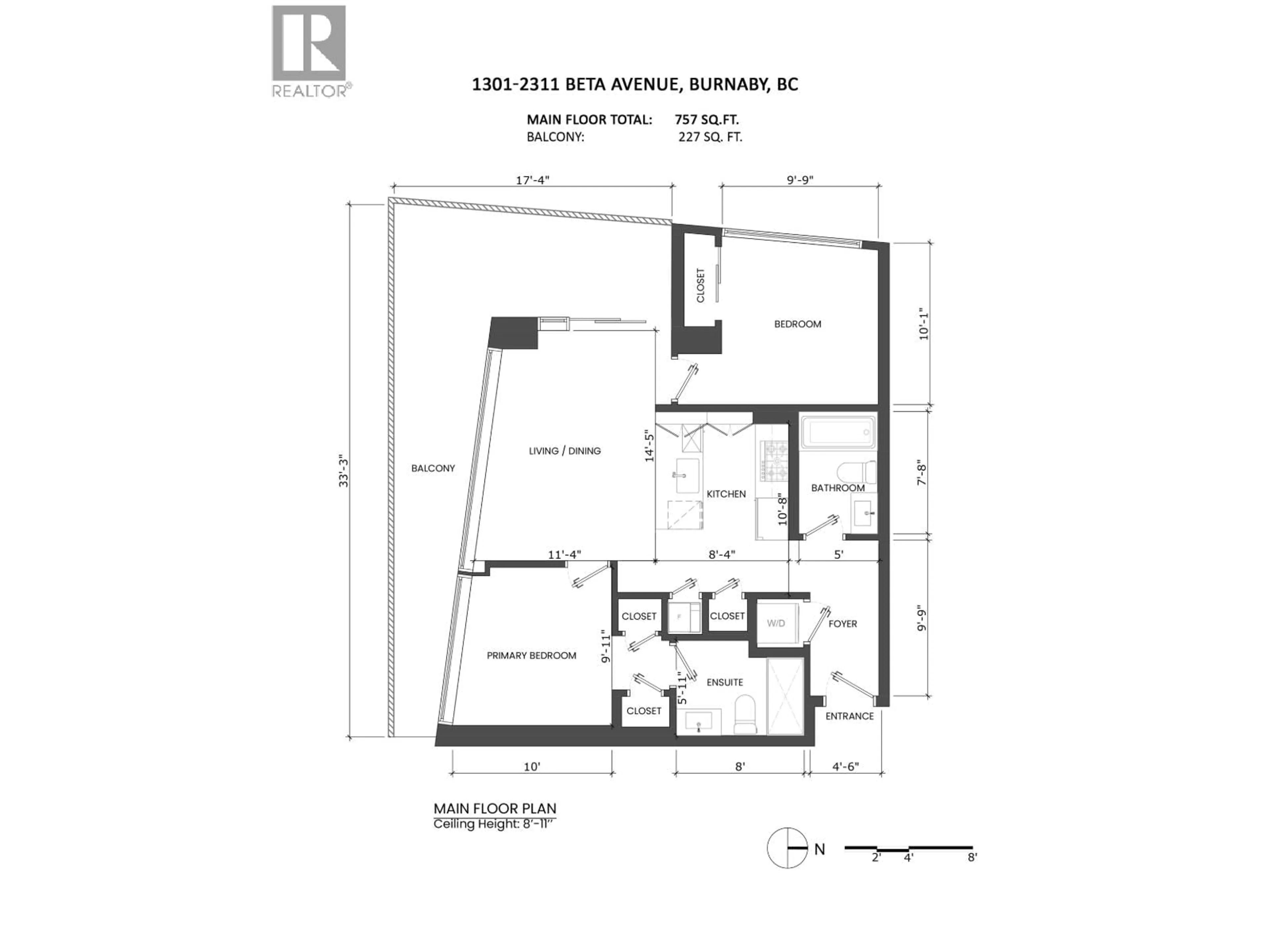 Floor plan for 1301 - 2311 BETA AVENUE, Burnaby British Columbia V5C5M8