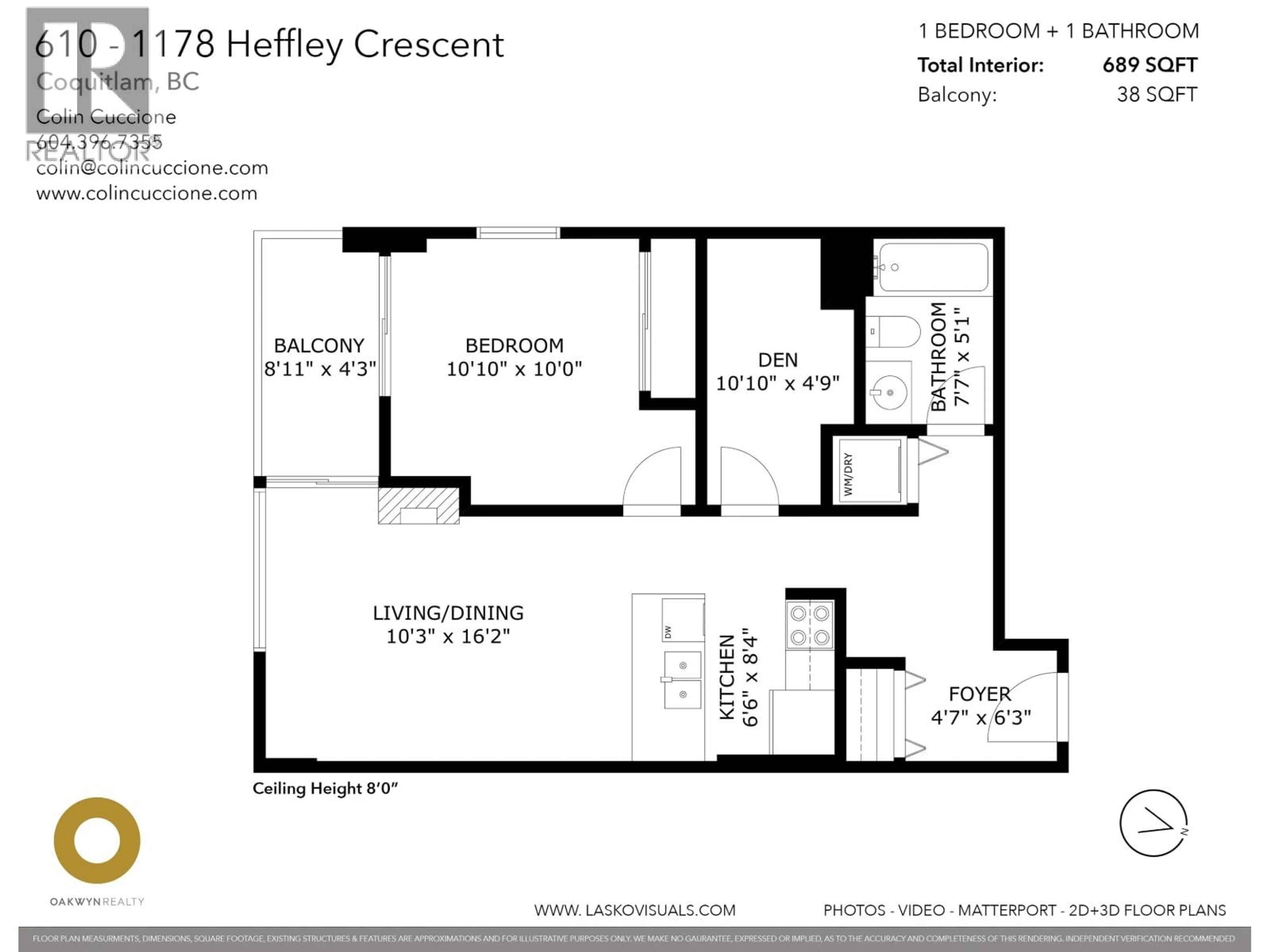 Floor plan for 610 - 1178 HEFFLEY CRESCENT, Coquitlam British Columbia V3B0A7