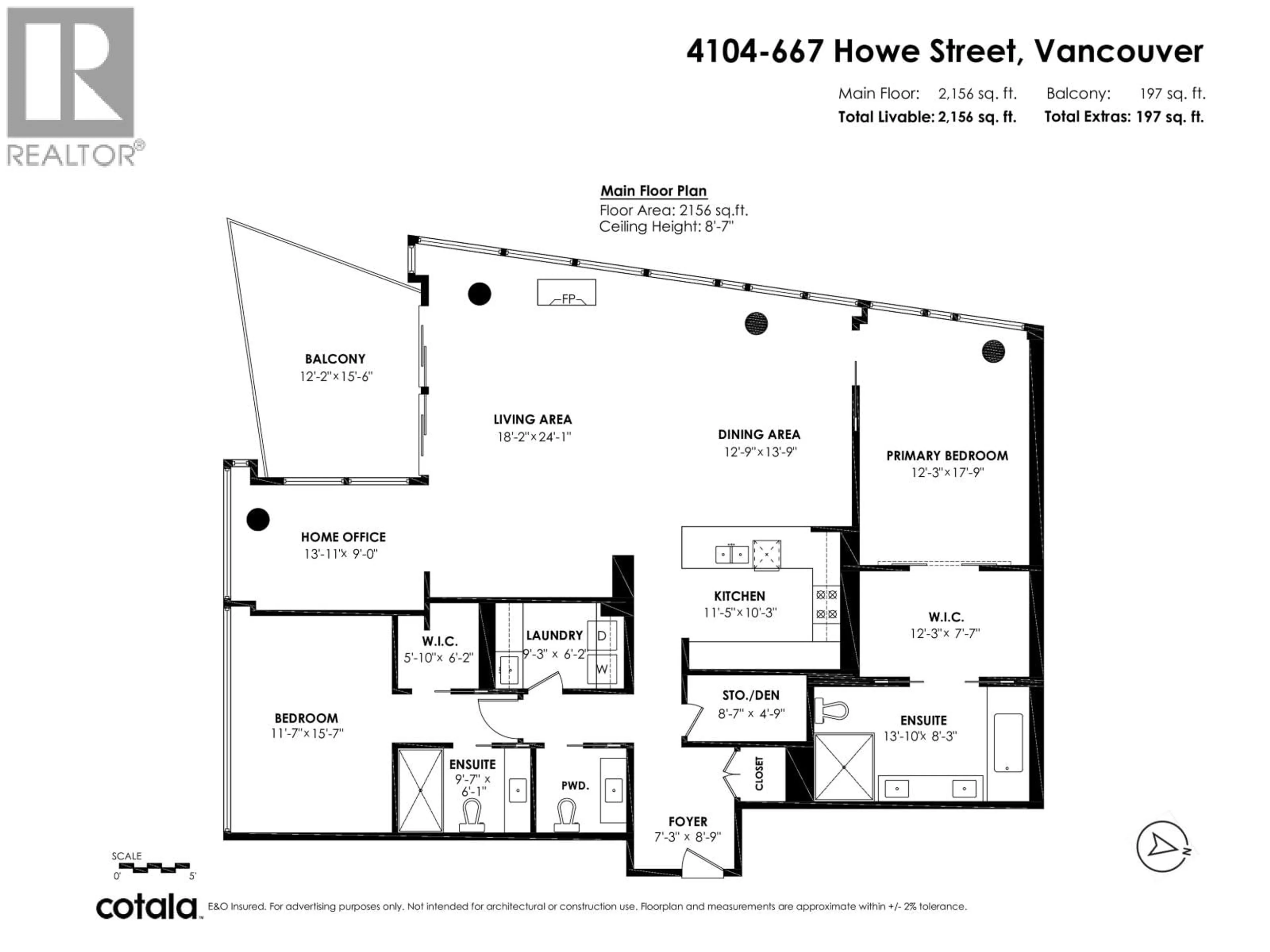 Floor plan for 4104 - 667 HOWE STREET, Vancouver British Columbia V6C0B5