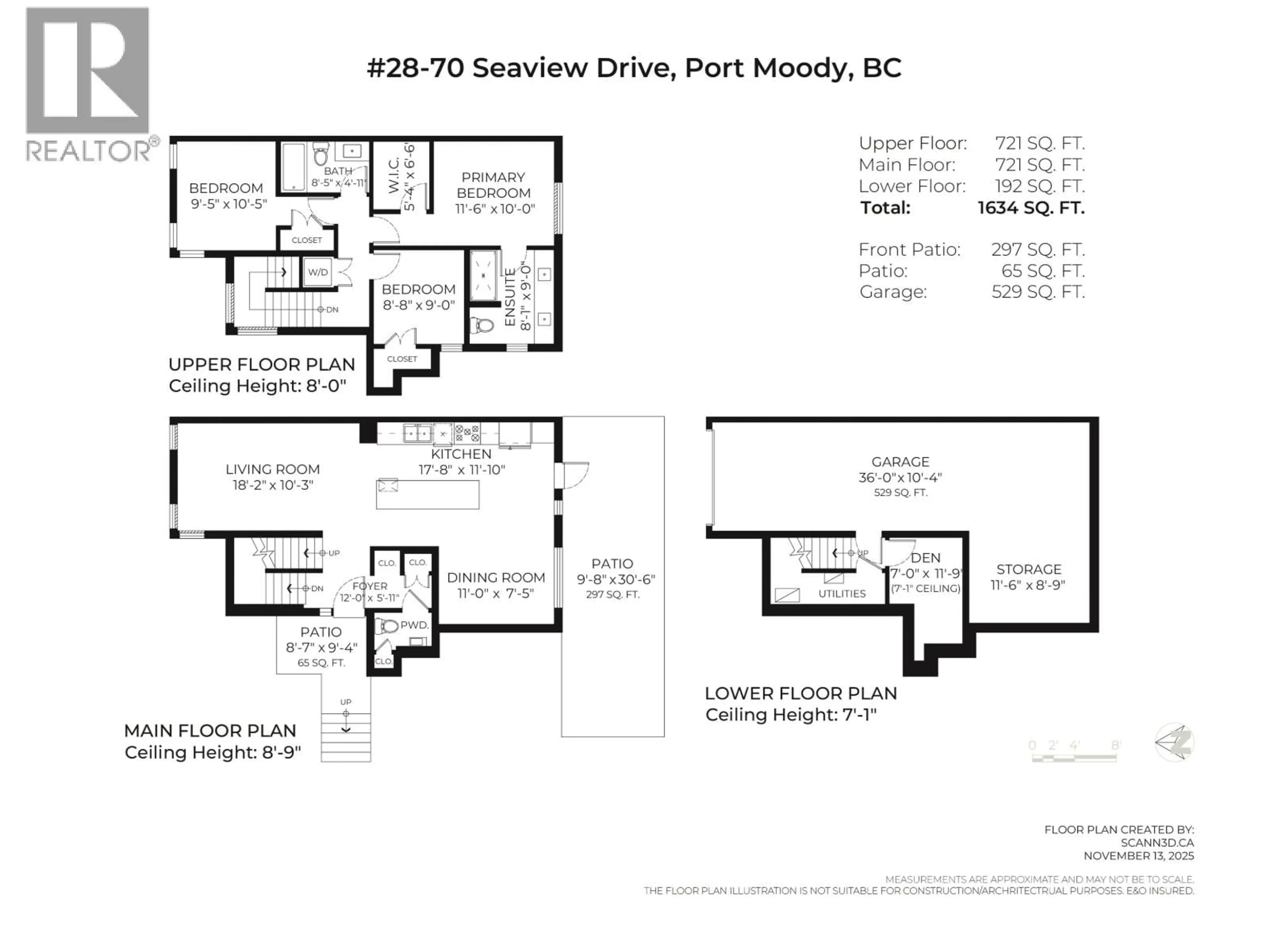 Floor plan for 28 - 70 SEAVIEW DRIVE, Port Moody British Columbia V3H0J9