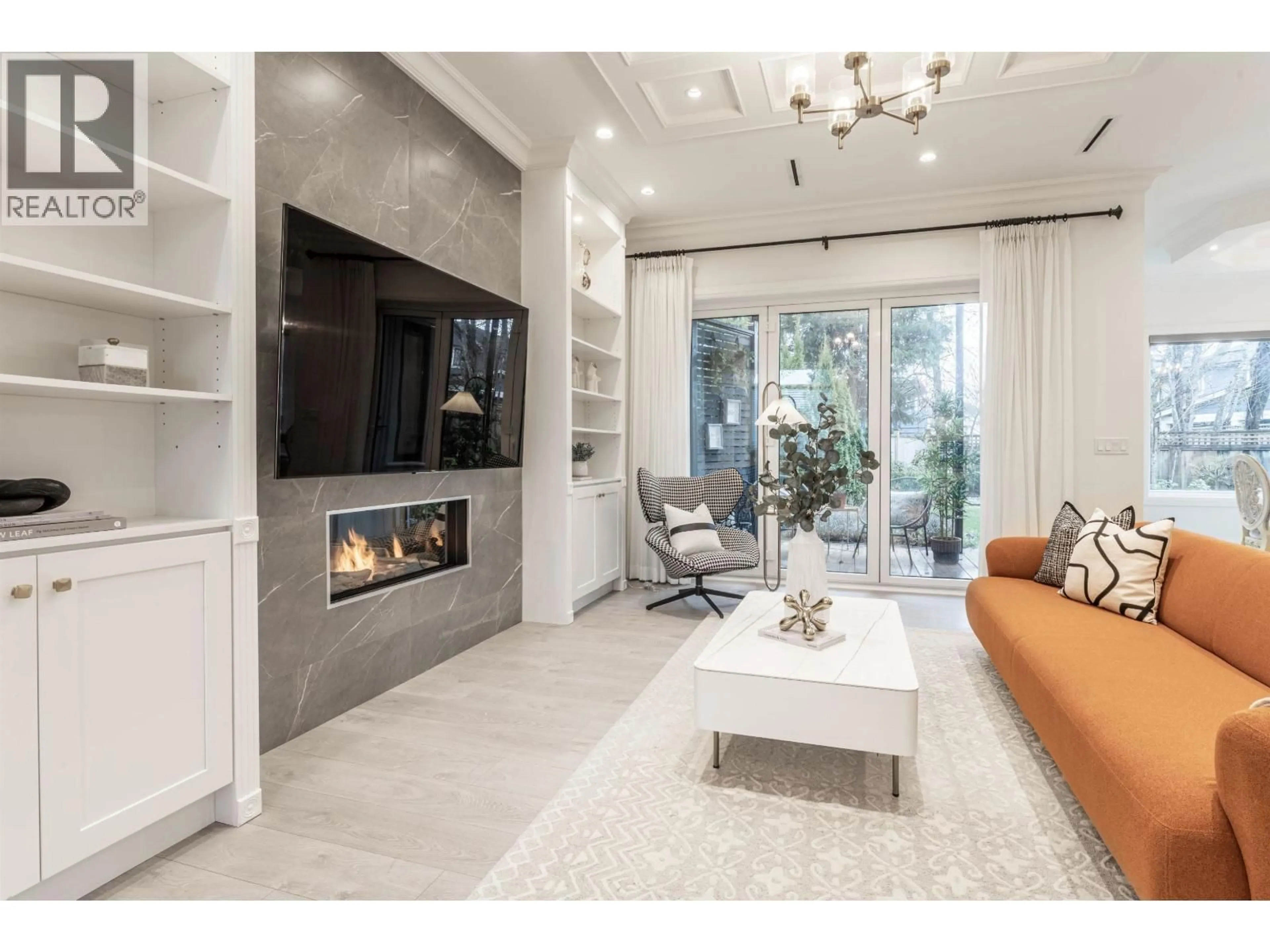 Living room with furniture, ceramic/tile floor for 4640 FOXGLOVE CRESCENT, Richmond British Columbia V7C2K3