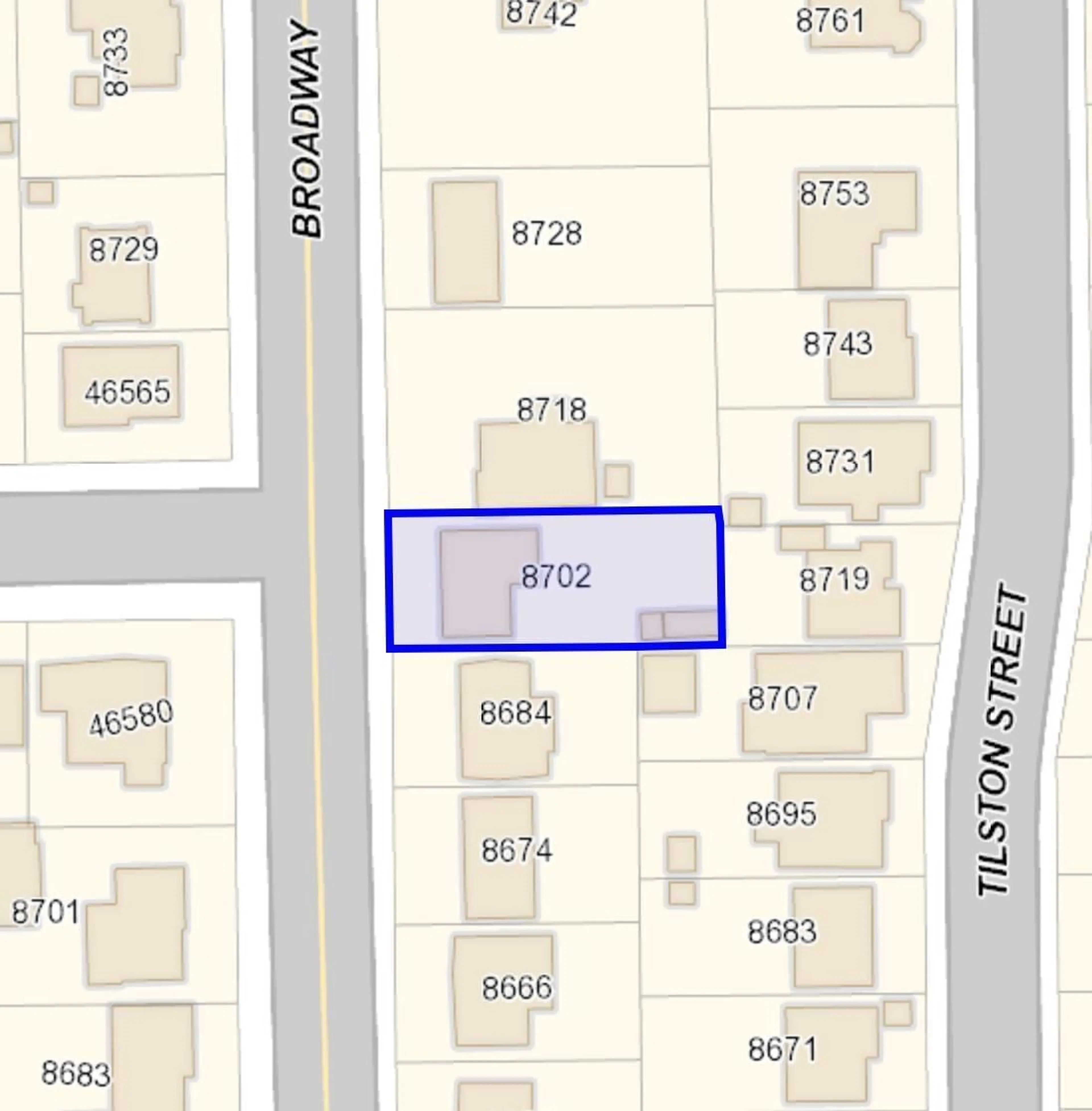 Picture of a map for 8702 BROADWAY STREET, Chilliwack British Columbia V2P5V6