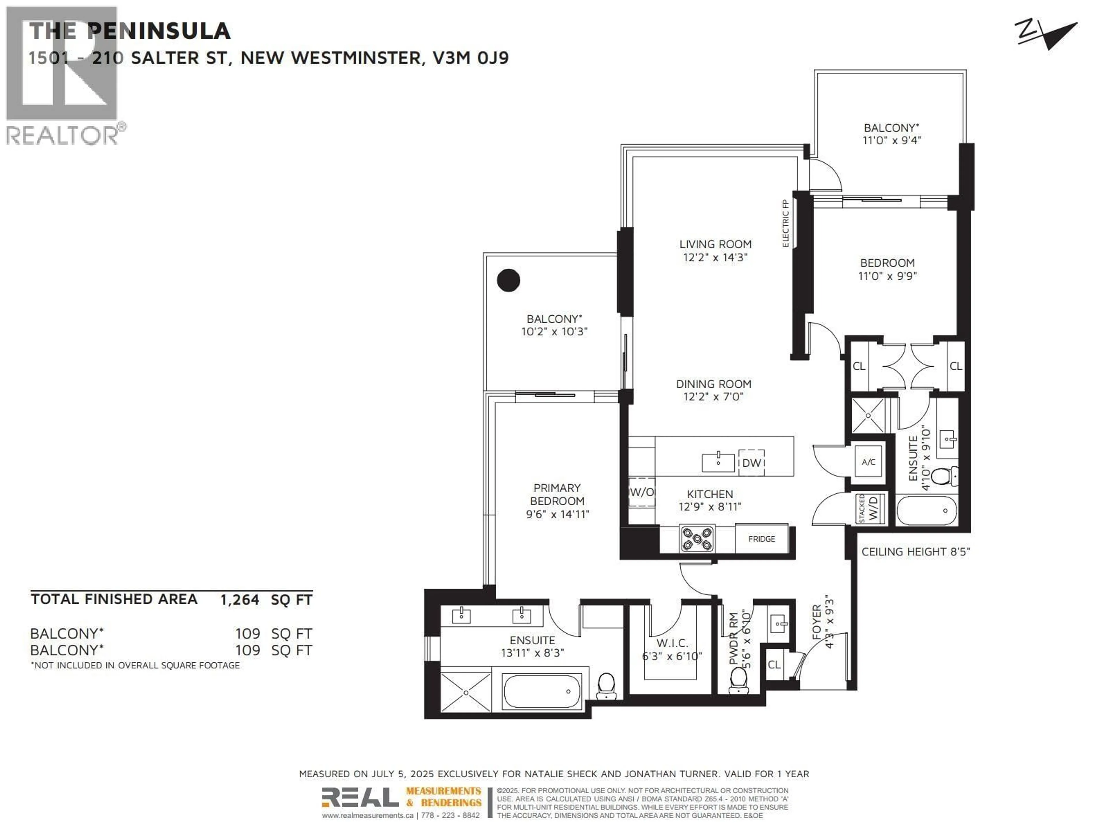 Floor plan for 1501 - 210 SALTER STREET, New Westminster British Columbia V3M0J9