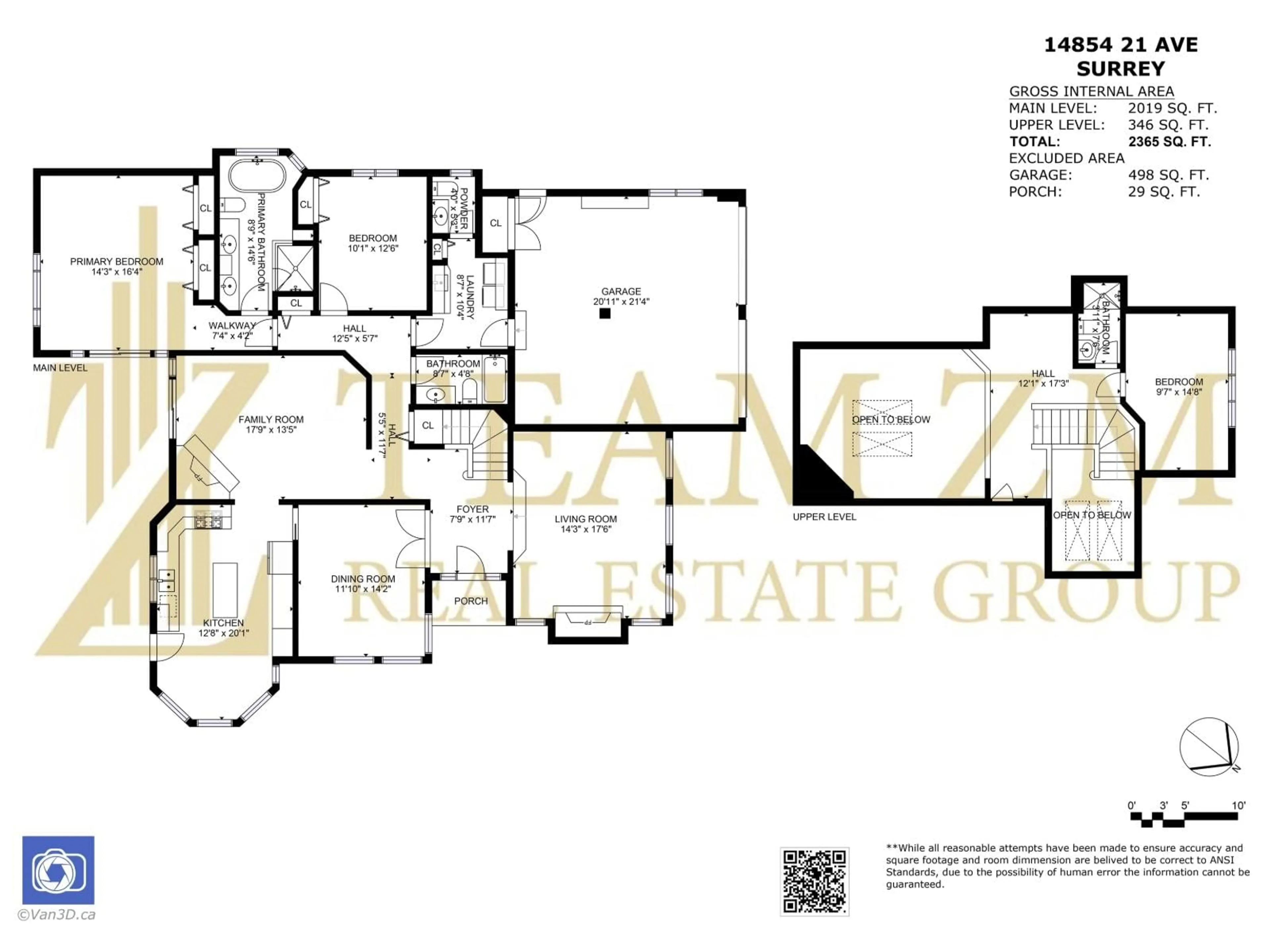 Floor plan for 14854 21 AVENUE, Surrey British Columbia V4A8L6