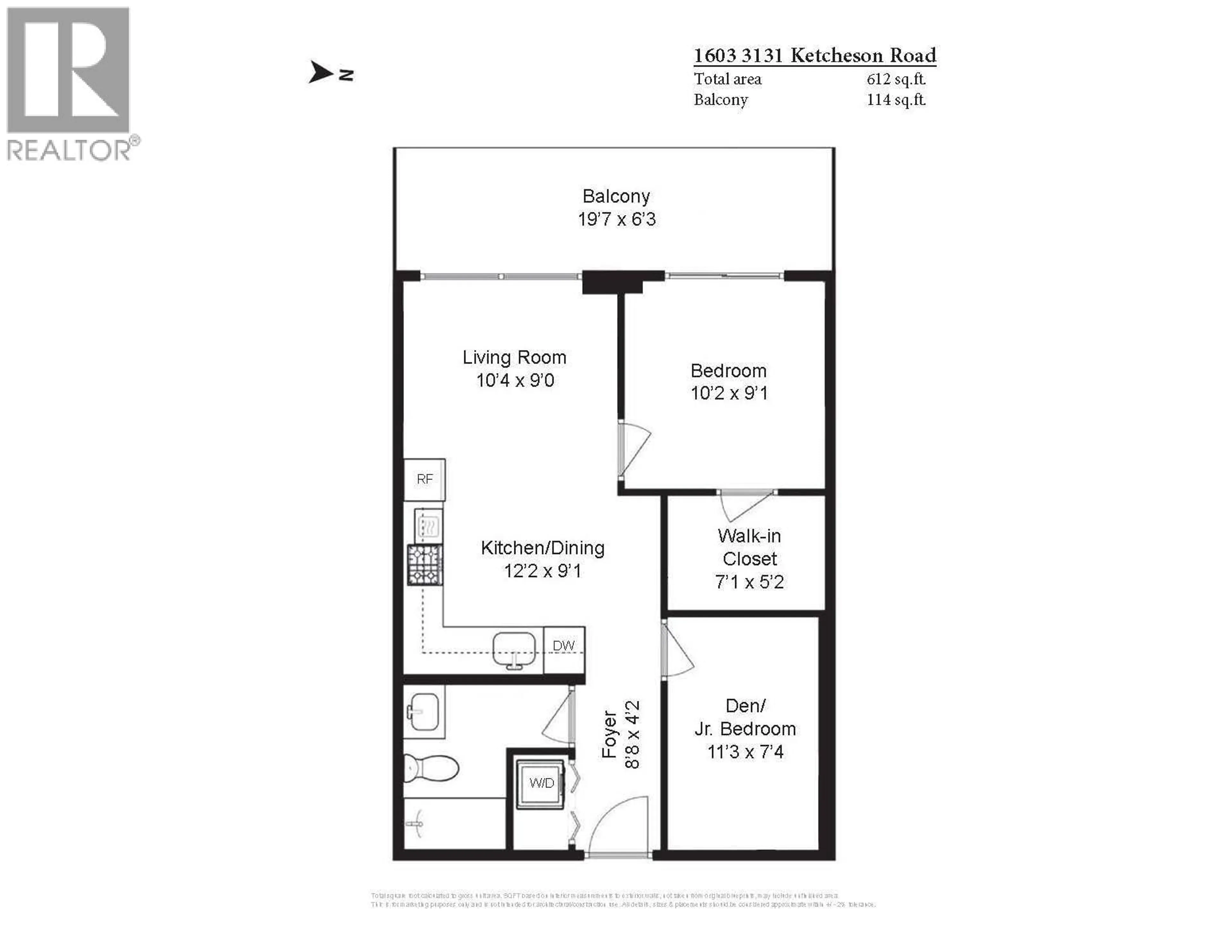 Floor plan for 1603 - 3131 KETCHESON ROAD, Richmond British Columbia V6X0N4