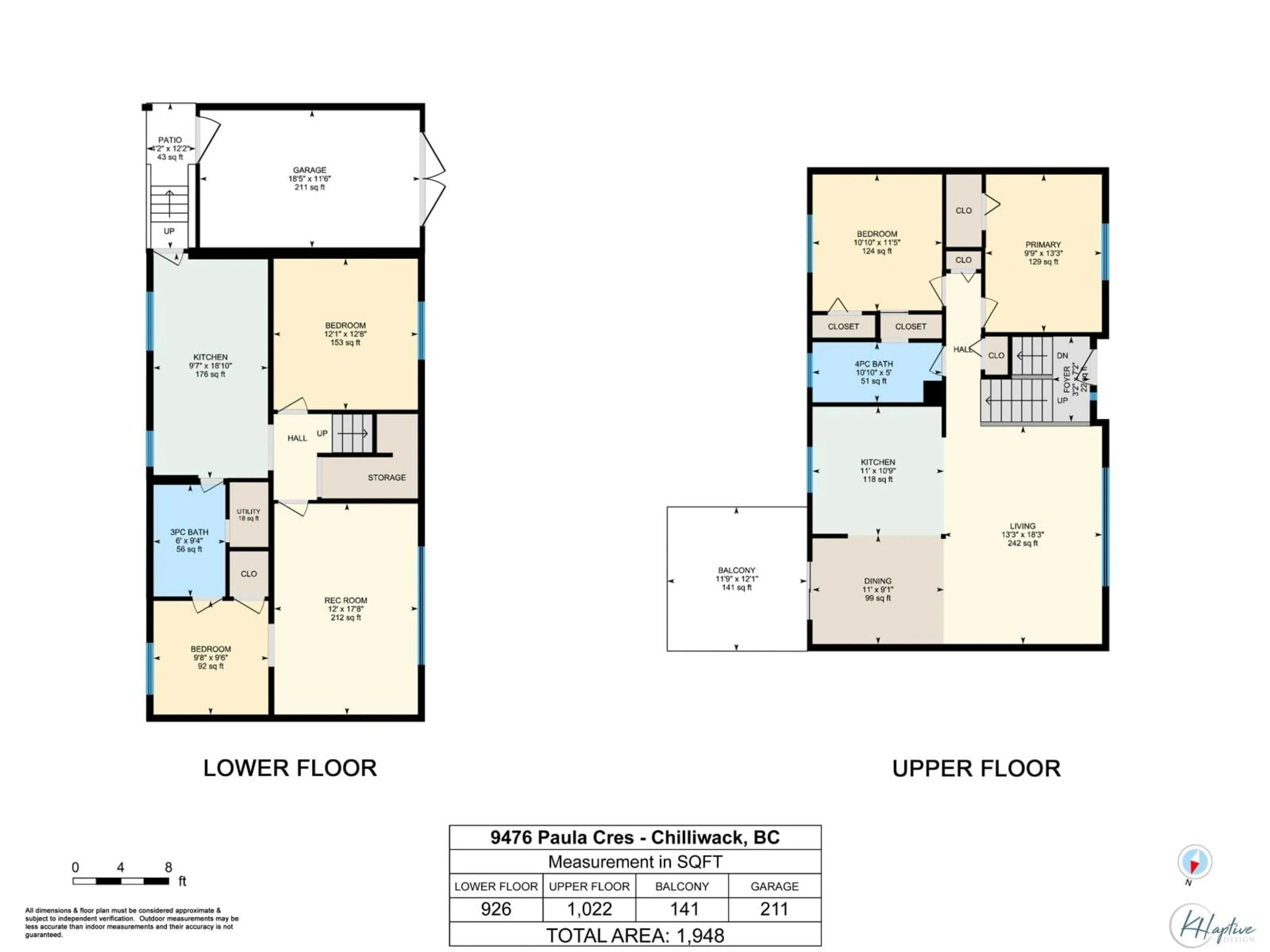 Floor plan for 9476 PAULA CRESCENT, Chilliwack British Columbia V2P6H2