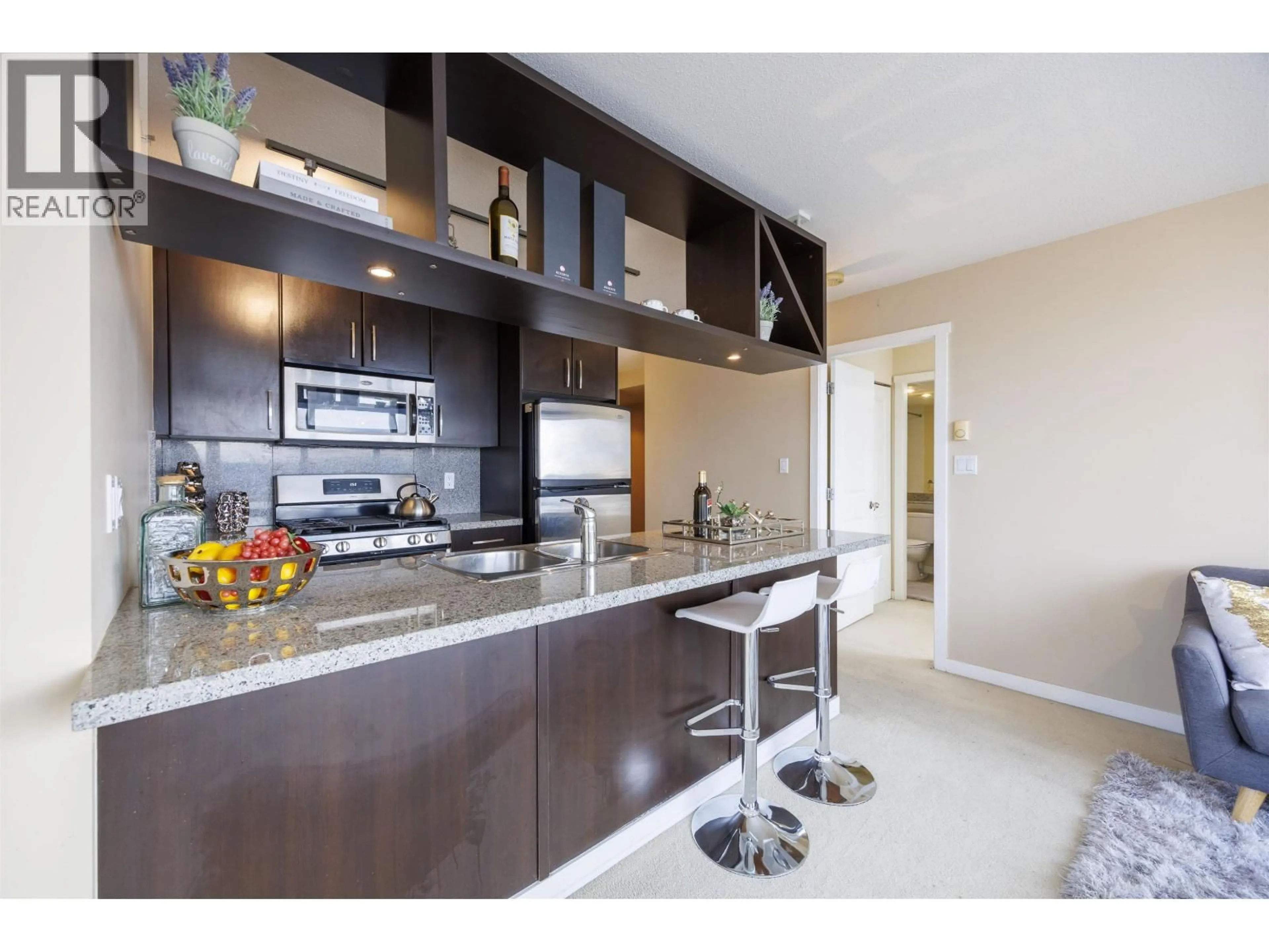 Open concept kitchen, ceramic/tile floor for 1701 - 5088 KWANTLEN STREET, Richmond British Columbia V6X4K5