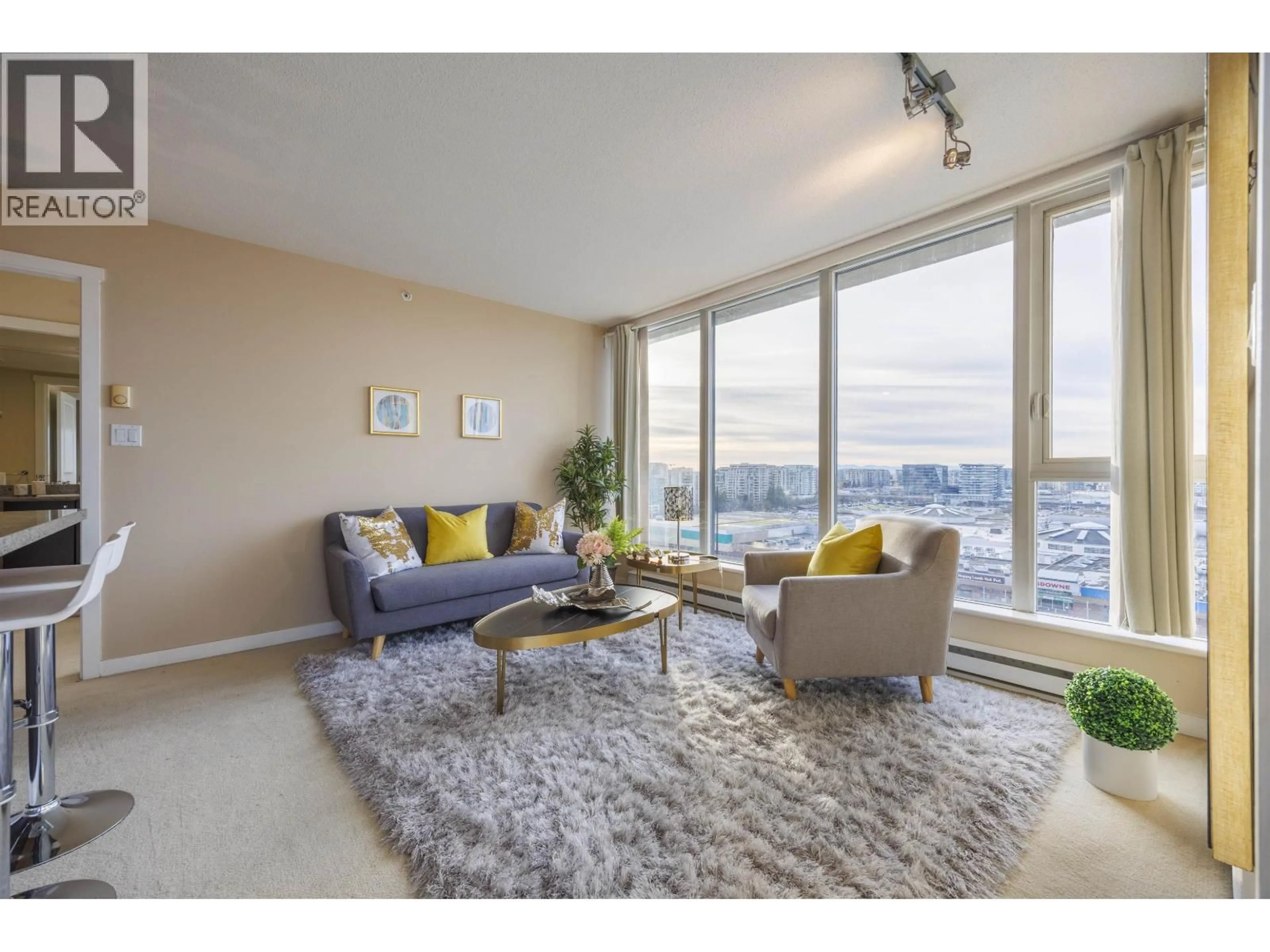 Living room with furniture, carpet floor for 1701 - 5088 KWANTLEN STREET, Richmond British Columbia V6X4K5