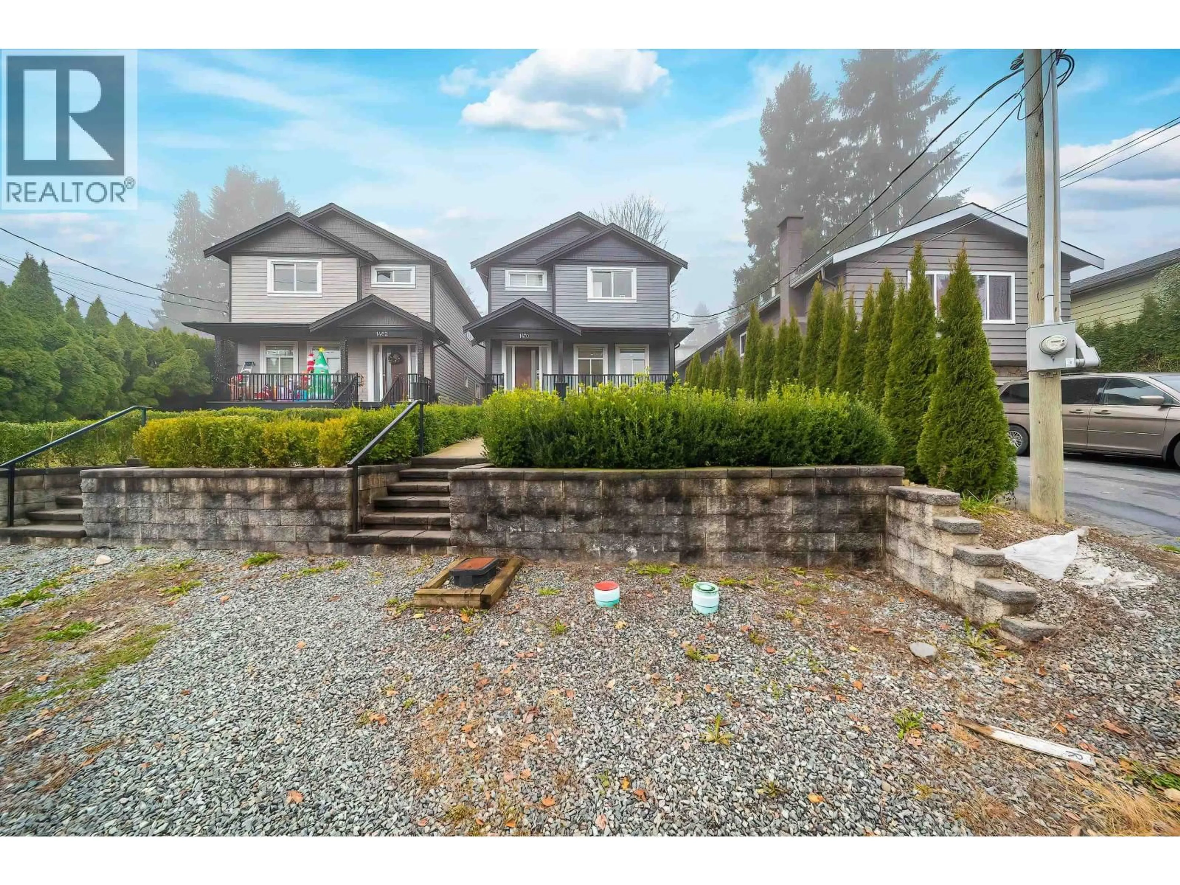 A pic from outside/outdoor area/front of a property/back of a property/a pic from drone, street for 1470 PITT RIVER ROAD, Port Coquitlam British Columbia V3C1N7