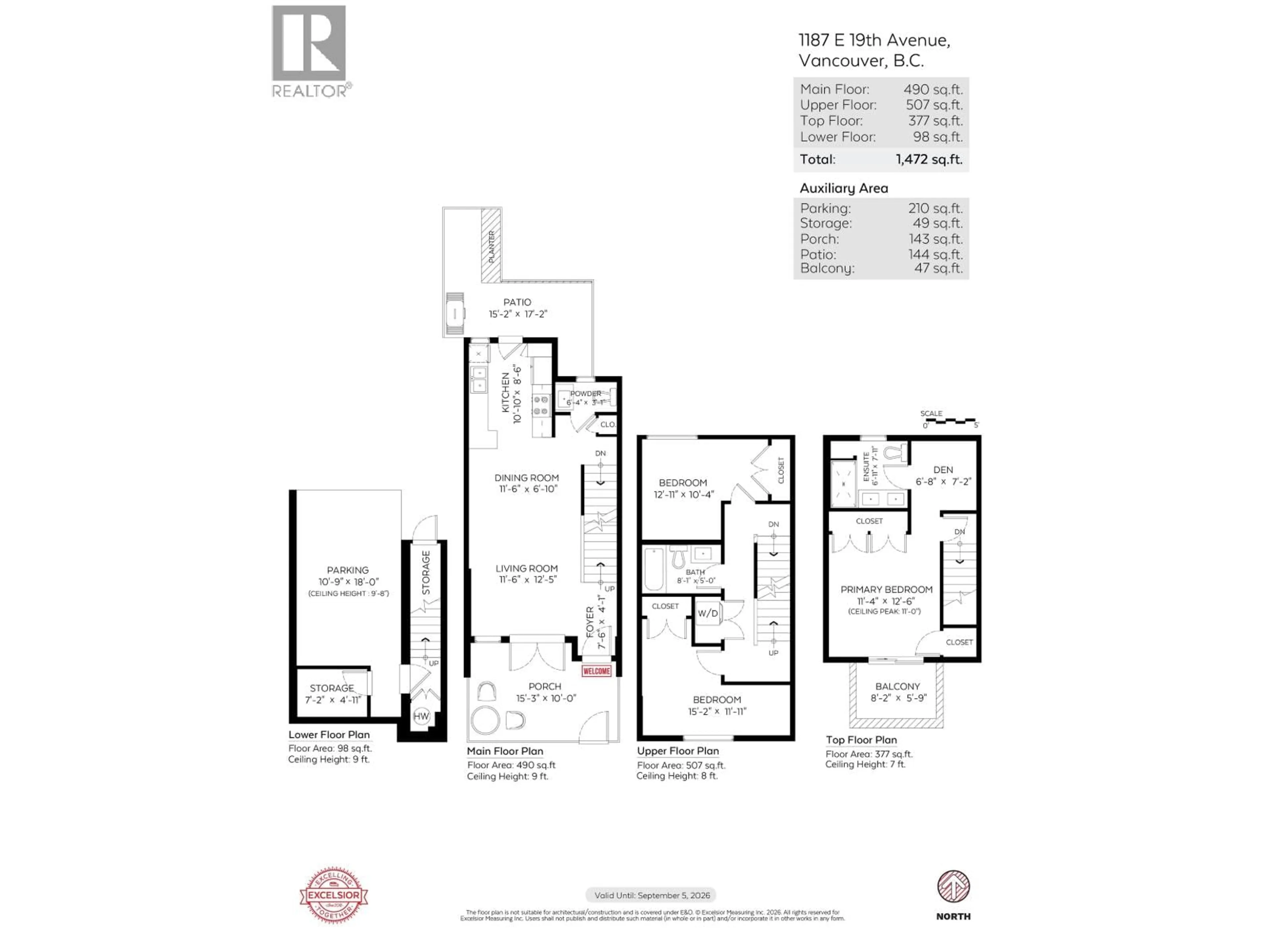 Floor plan for 1187 19TH AVENUE, Vancouver British Columbia V5V1K9