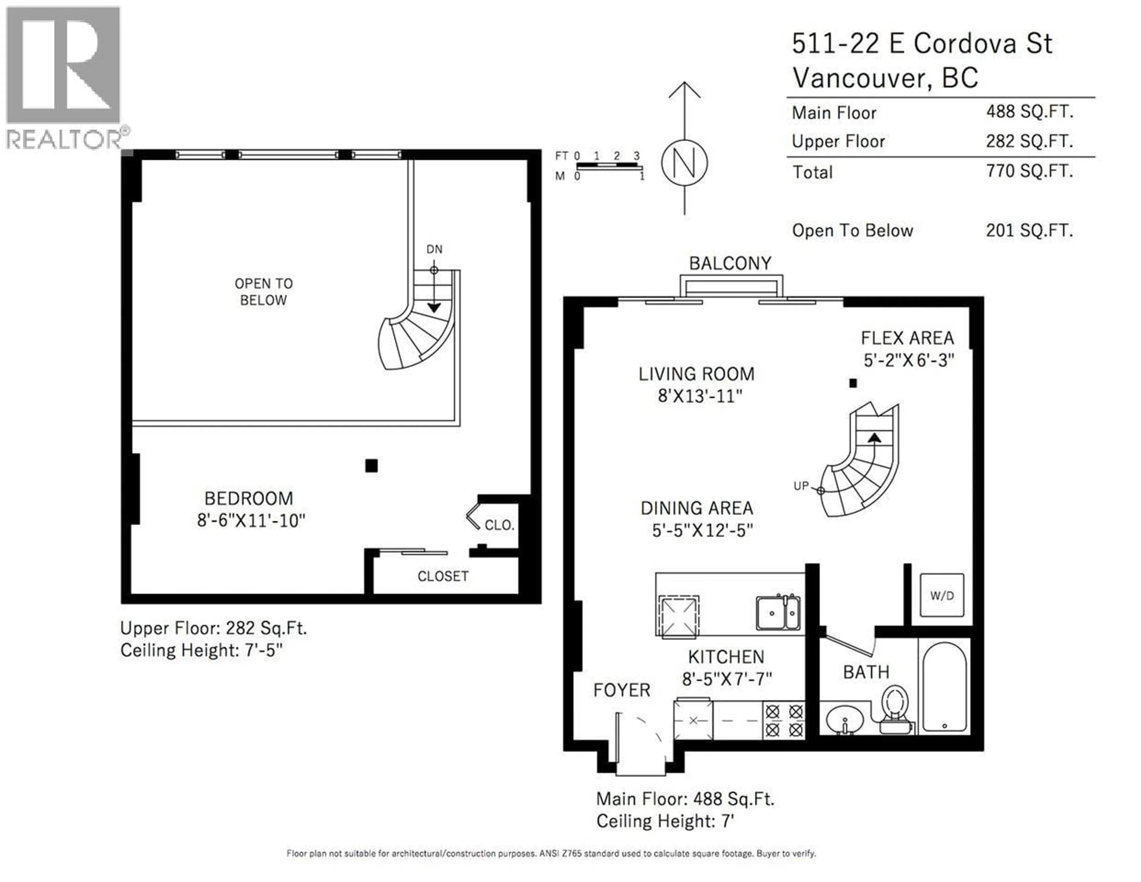 Floor plan for 511 - 22 CORDOVA STREET, Vancouver British Columbia V6A1K2