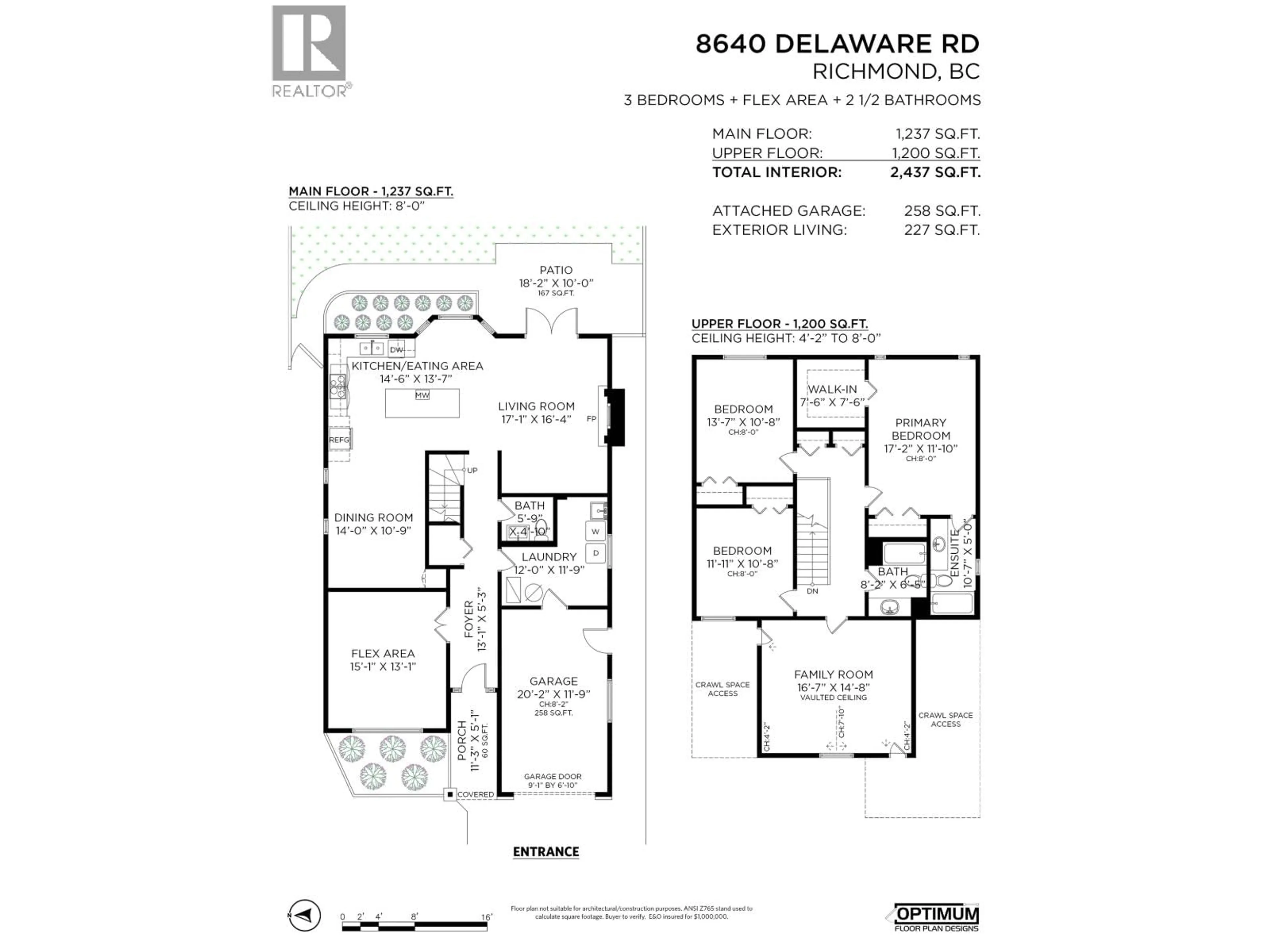 Floor plan for 8640 DELAWARE ROAD, Richmond British Columbia V7C4Y3