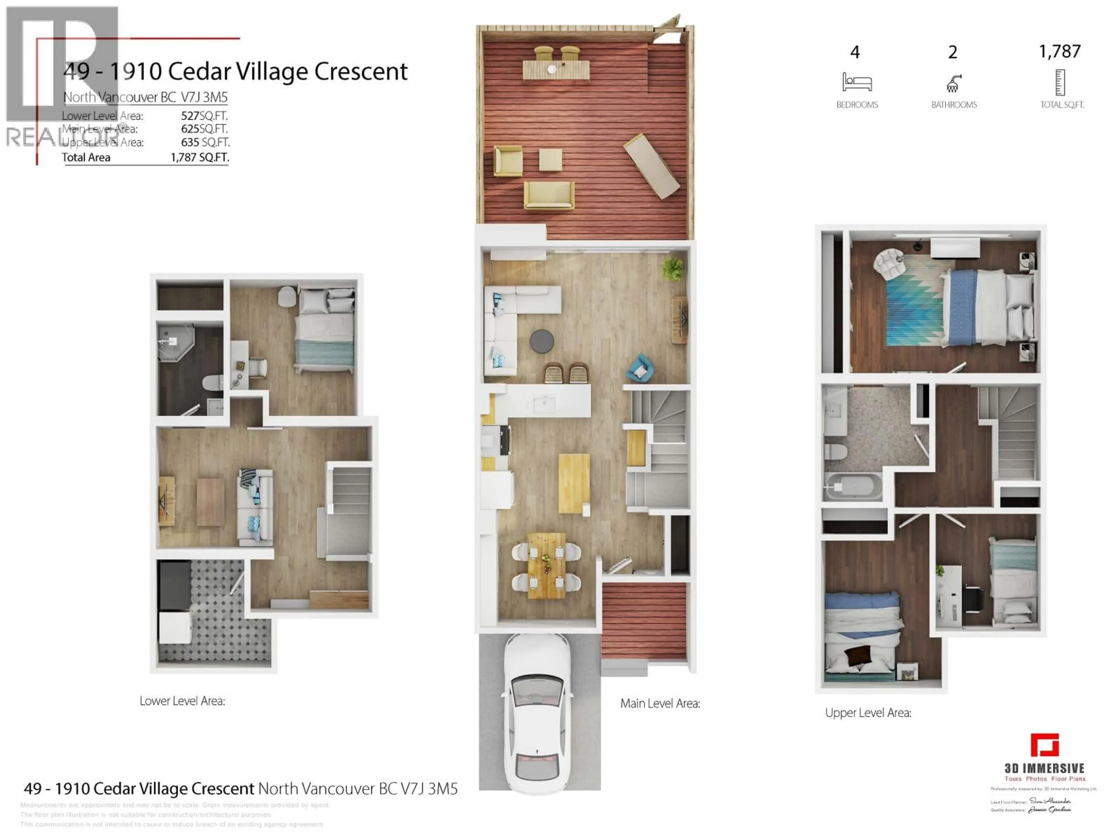 Floor plan for 49 - 1910 CEDAR VILLAGE CRESCENT, North Vancouver British Columbia V7J3M5