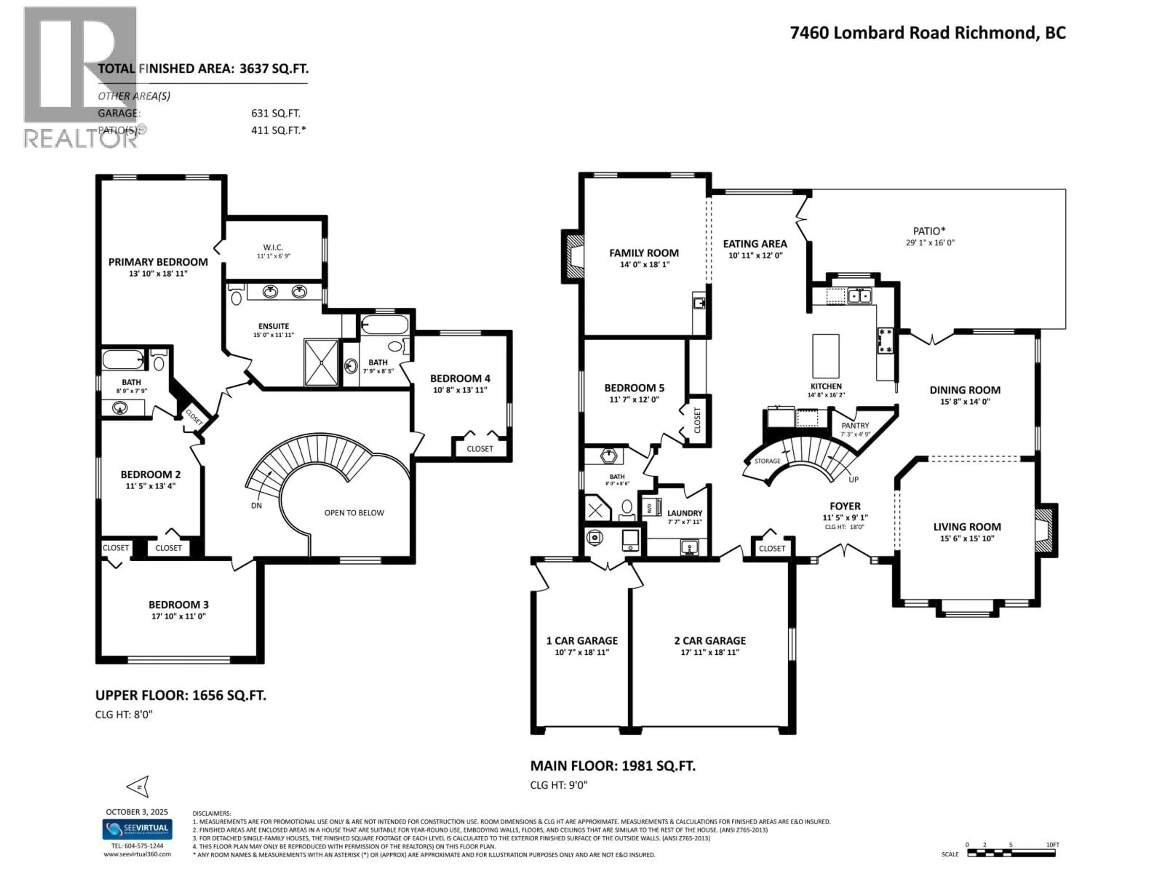 Floor plan for 7460 LOMBARD ROAD, Richmond British Columbia V7C3N1
