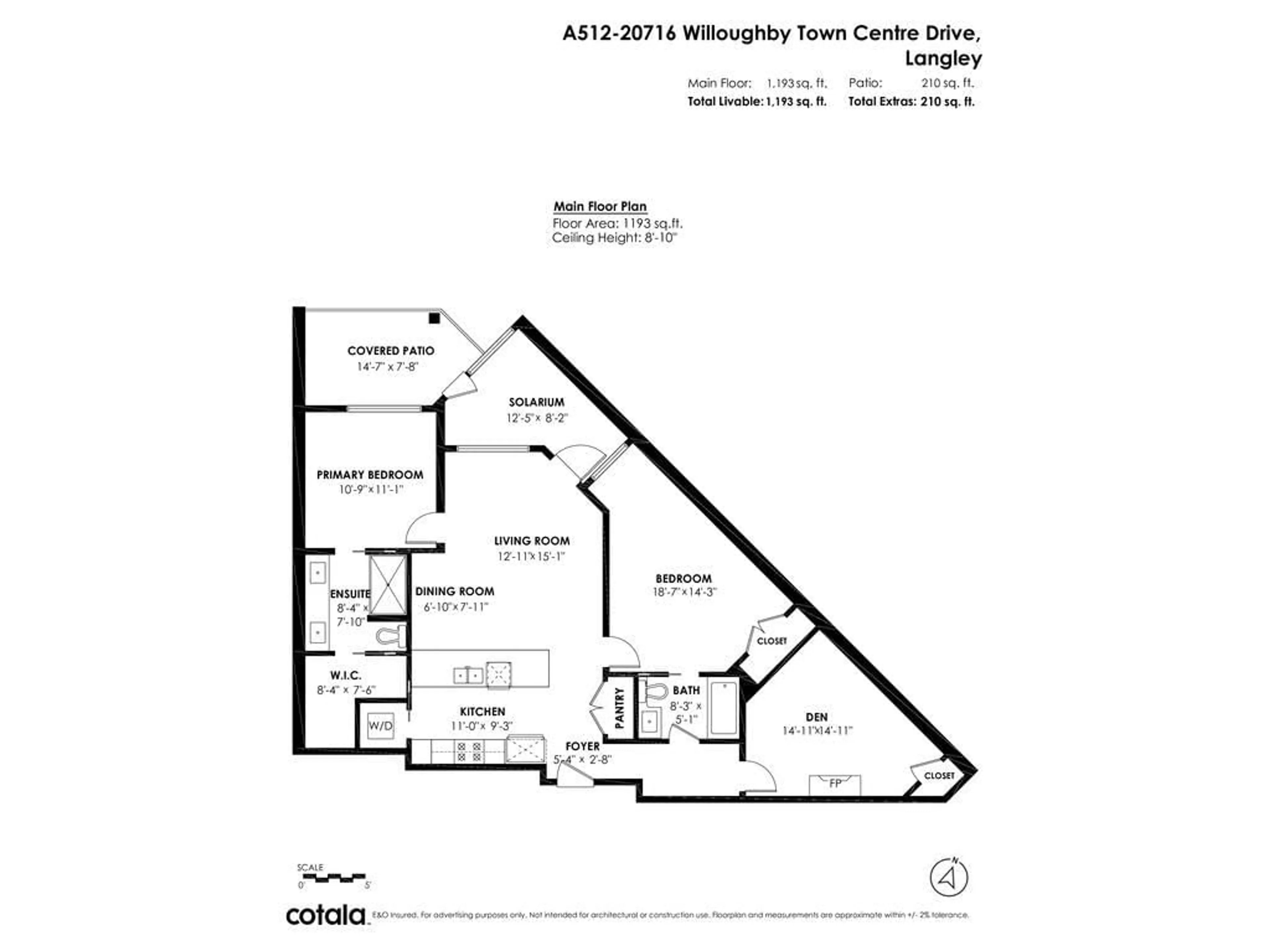 Floor plan for A512 - 20716 WILLOUGHBY TOWN CENTRE, Langley British Columbia V2Y3J7