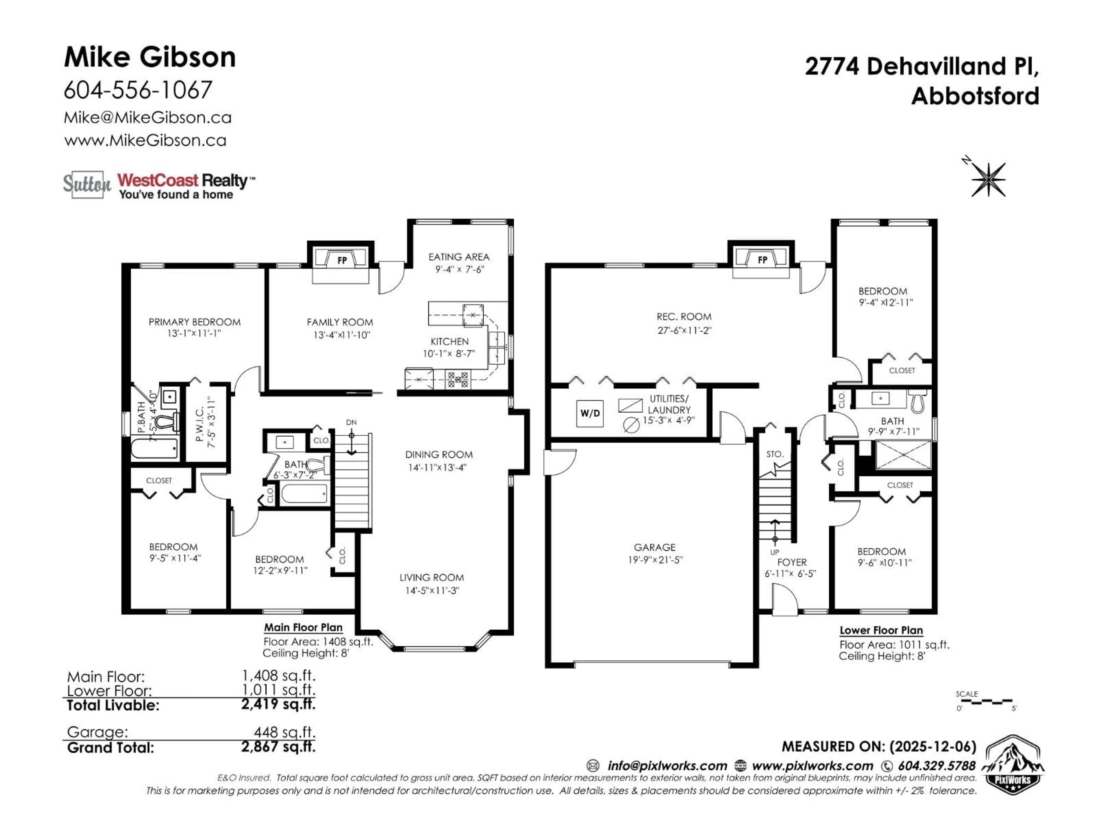 Floor plan for 2774 DEHAVILLAND PLACE, Abbotsford British Columbia V2T5E2