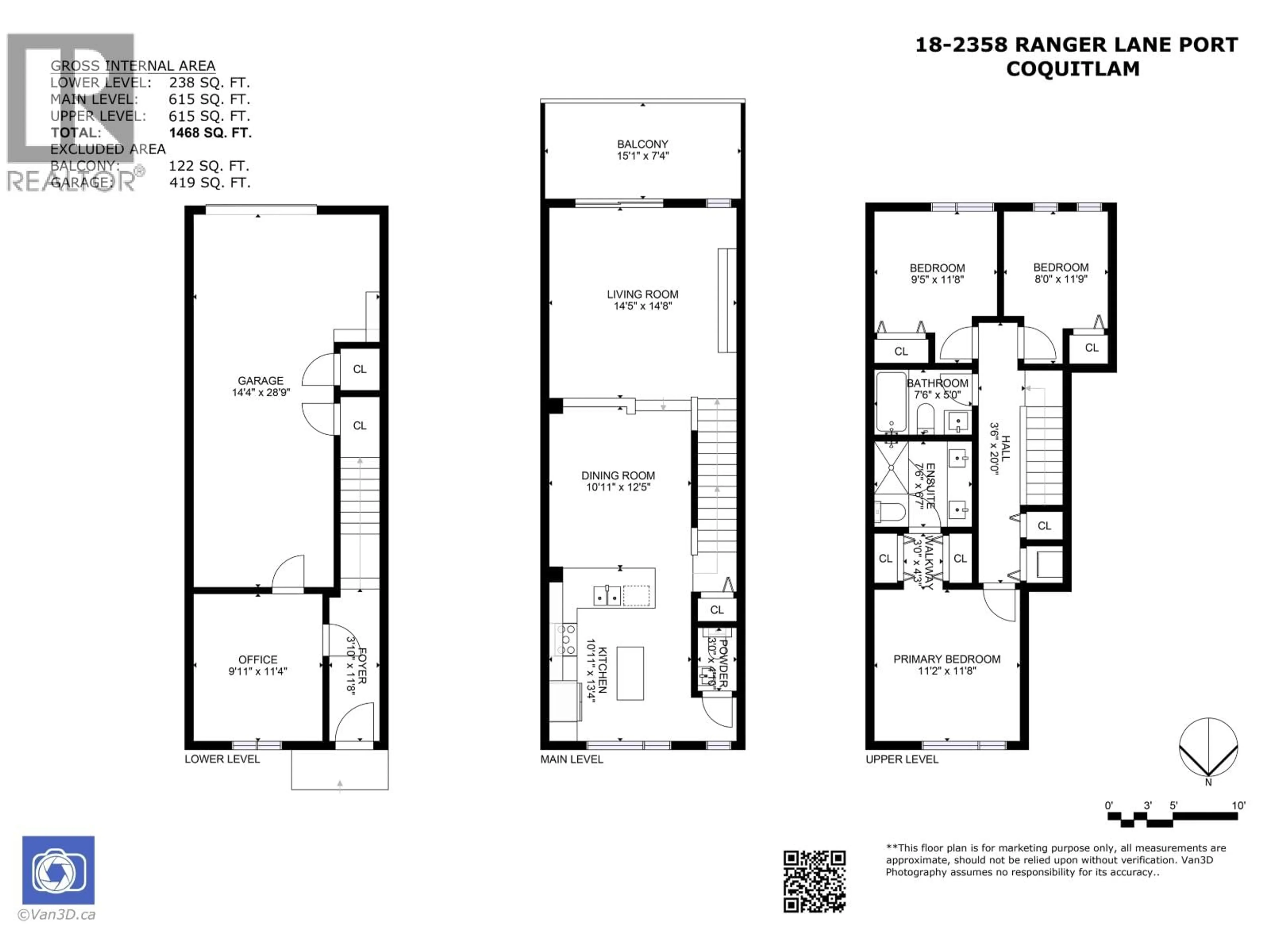 Floor plan for 18 - 2358 RANGER LANE, Port Coquitlam British Columbia V3B0L5