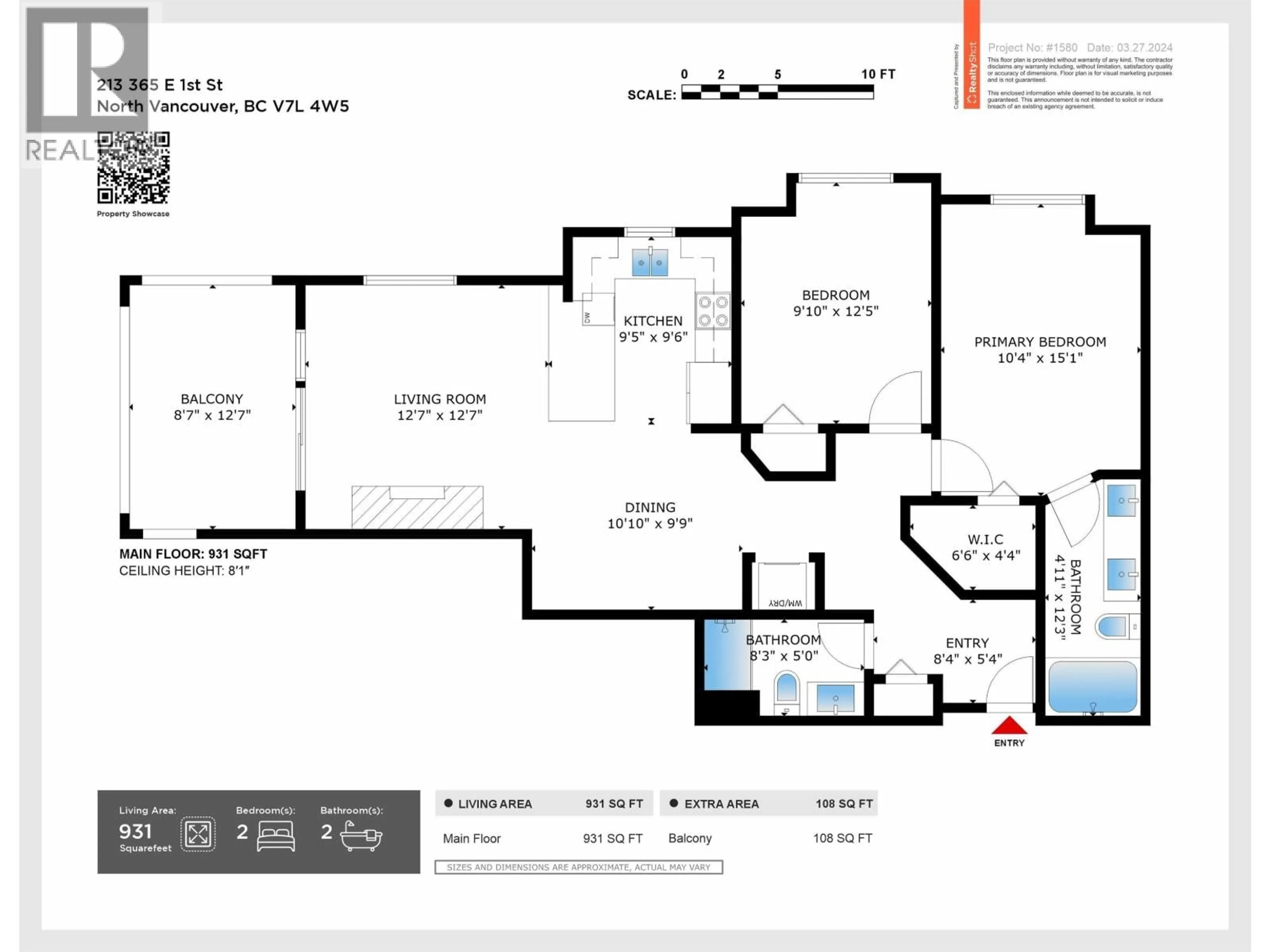Floor plan for 213 - 365 1ST STREET, North Vancouver British Columbia V7L4W5