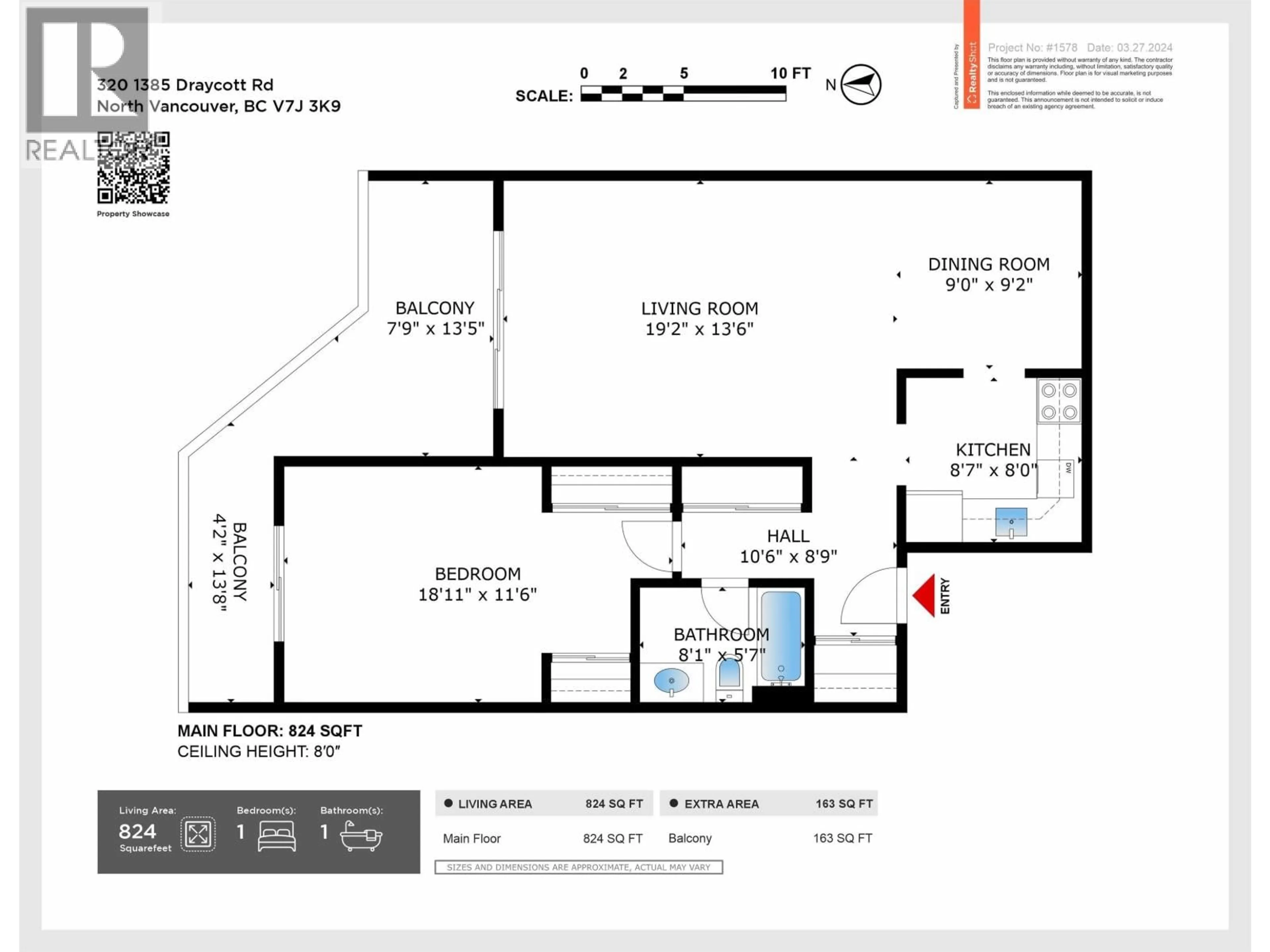 Floor plan for 320 - 1385 DRAYCOTT ROAD, North Vancouver British Columbia V7J3K9