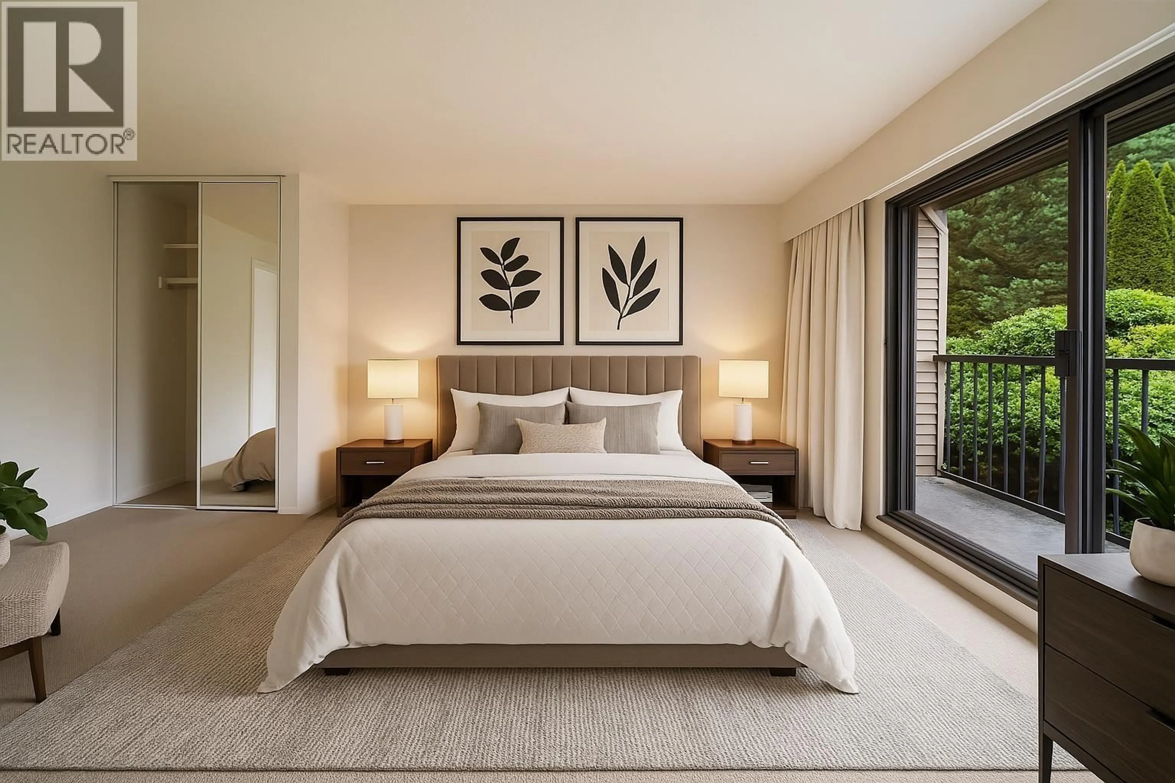 Bedroom with bed, carpet floor for 320 - 1385 DRAYCOTT ROAD, North Vancouver British Columbia V7J3K9