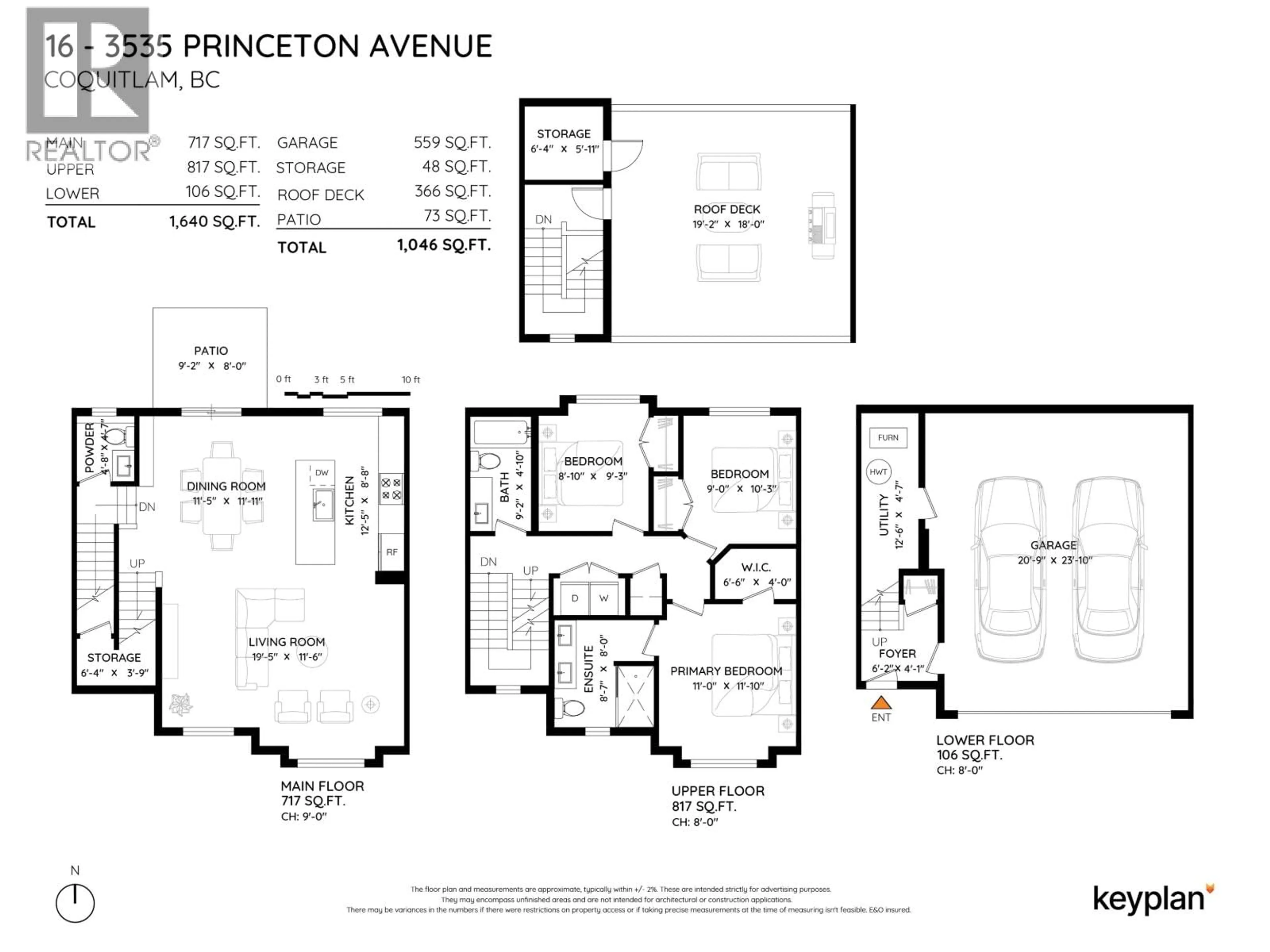 Floor plan for 16 - 3535 PRINCETON AVENUE, Coquitlam British Columbia V3E0P1