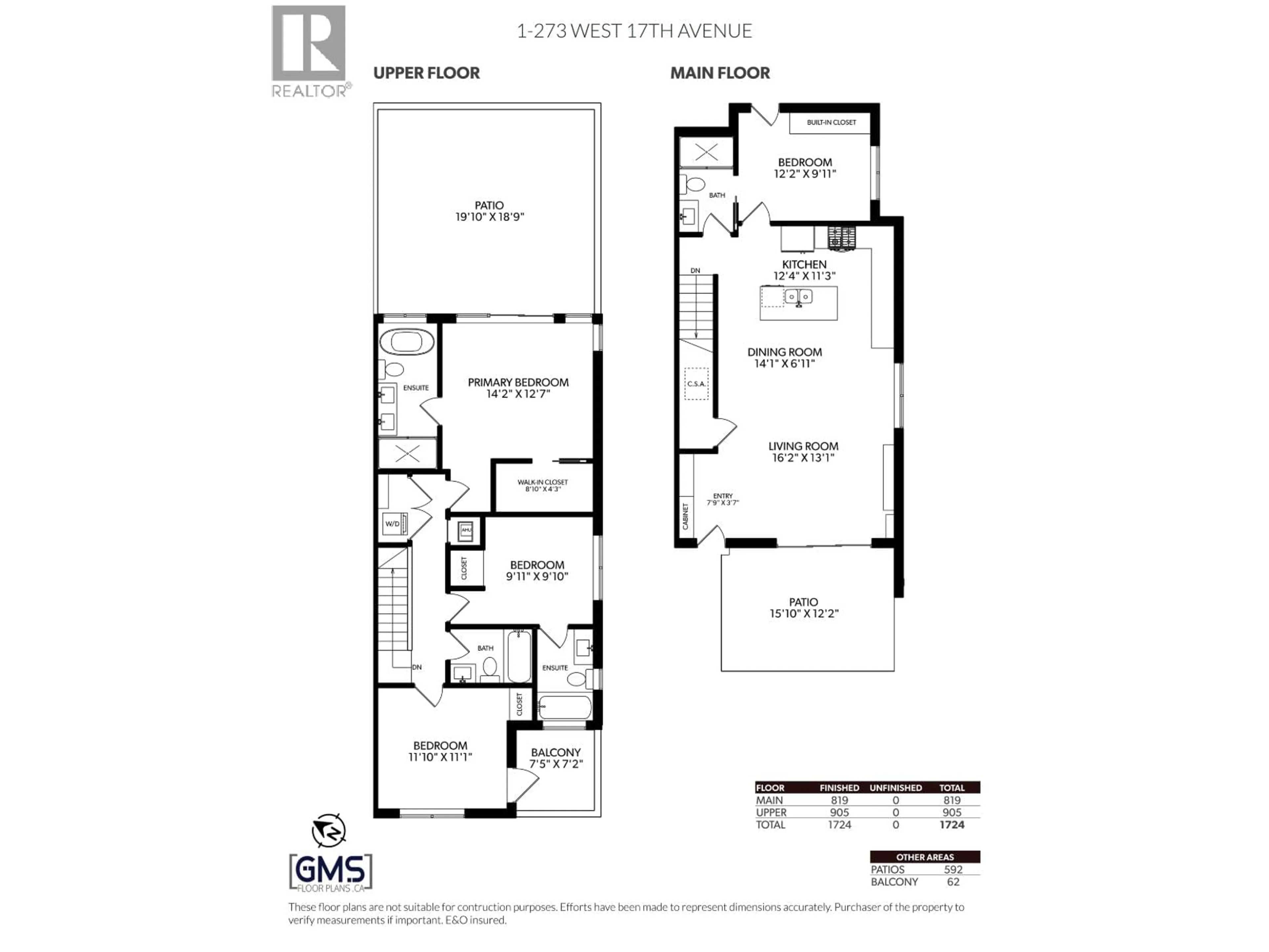 Floor plan for 1 - 273 17TH AVENUE, Vancouver British Columbia V5Y1Z9