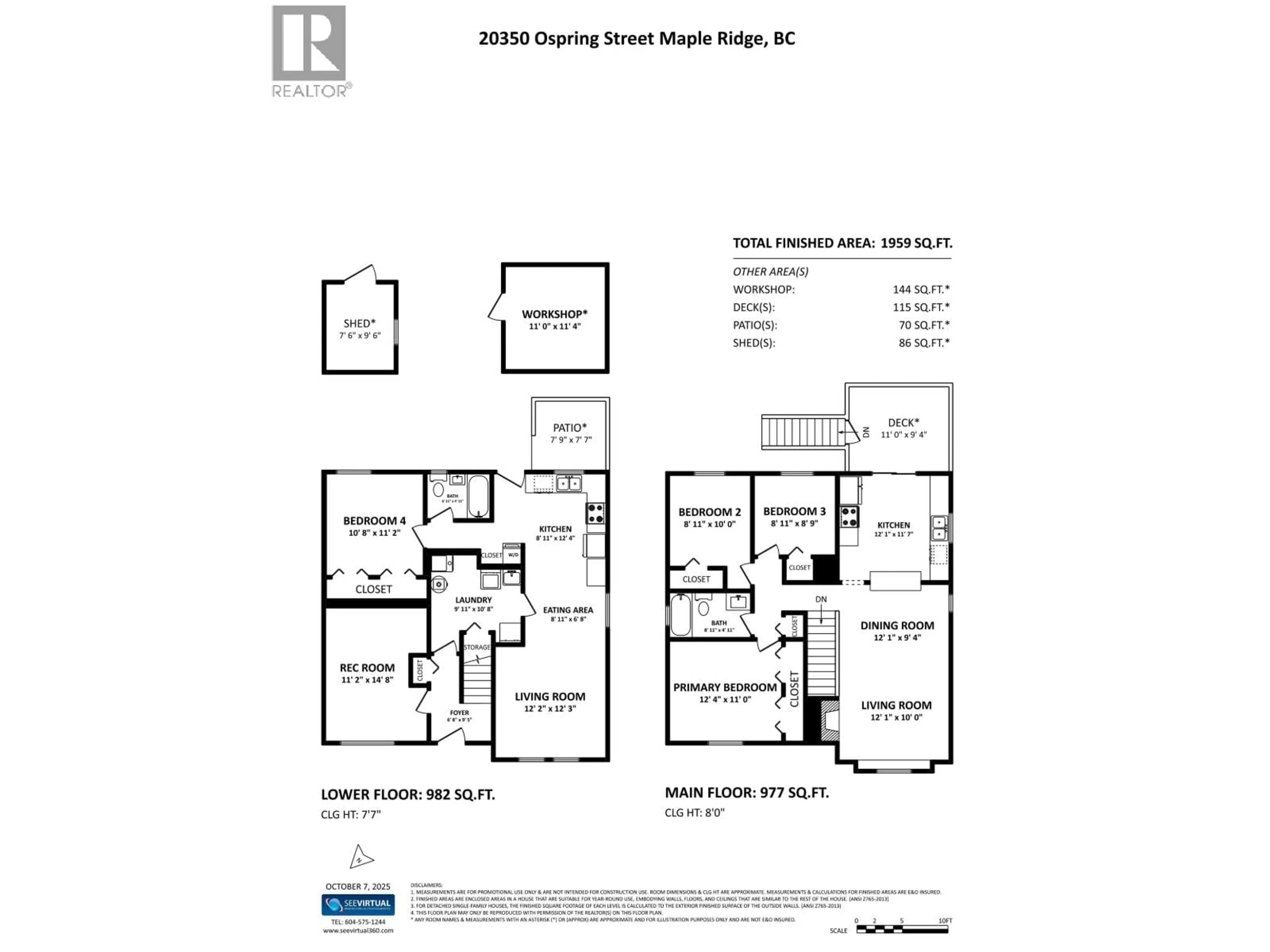 Floor plan for 20350 OSPRING STREET, Maple Ridge British Columbia V2X1K6