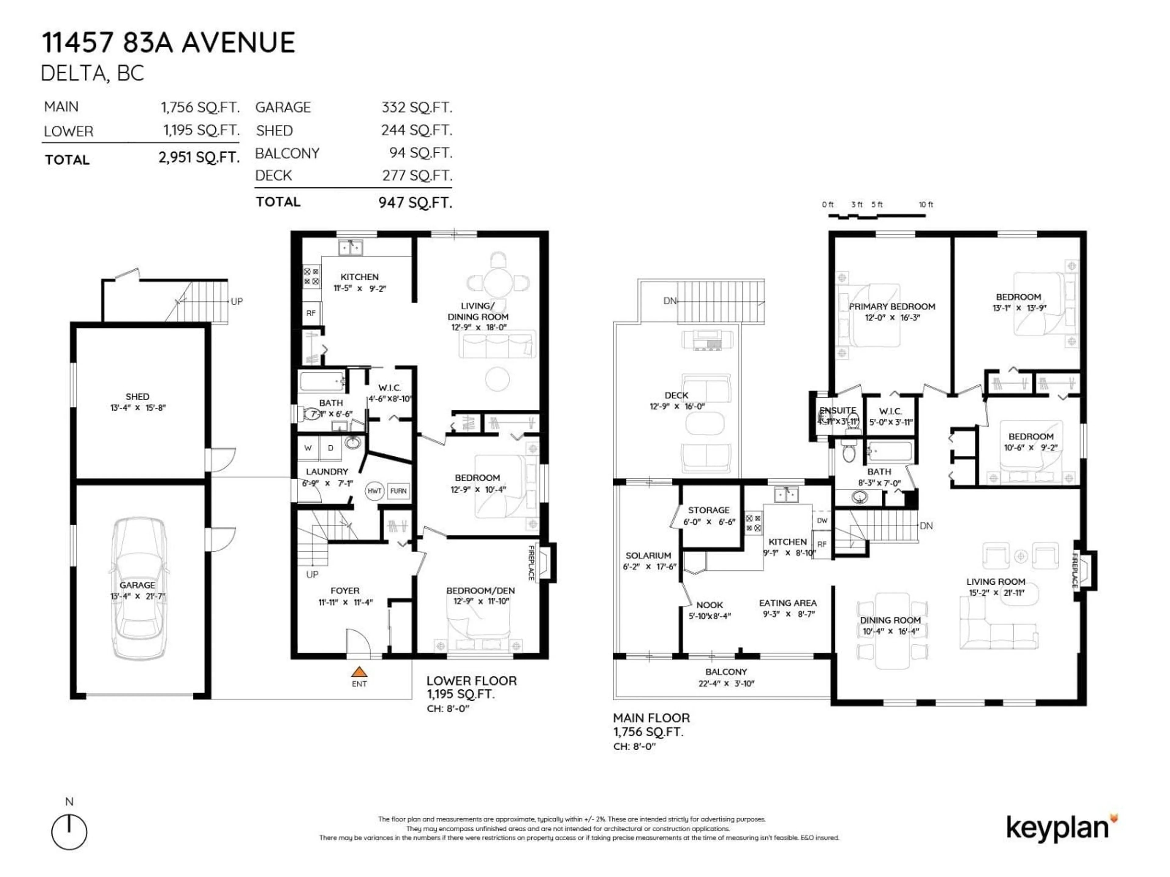 Floor plan for 11457 83A AVENUE, Delta British Columbia V4C2J7