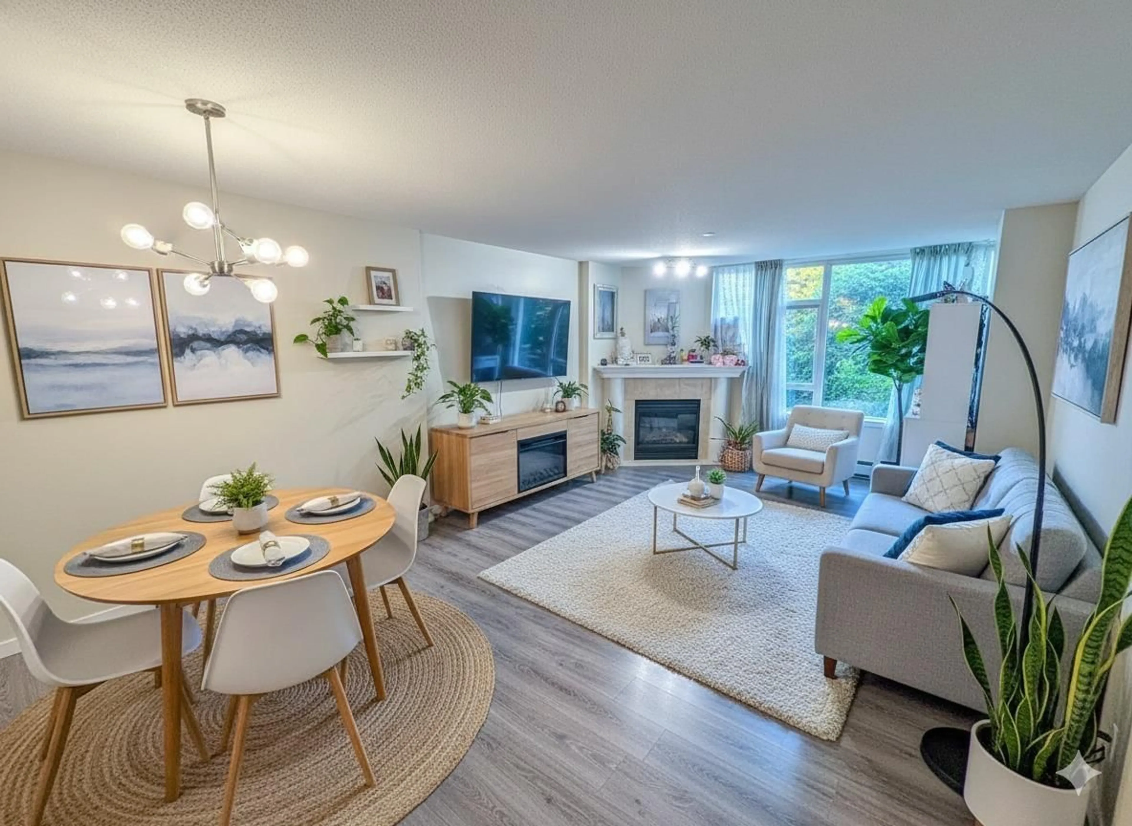 Living room with furniture, wood/laminate floor for L02 - 13880 101 AVENUE, Surrey British Columbia V3T5T1