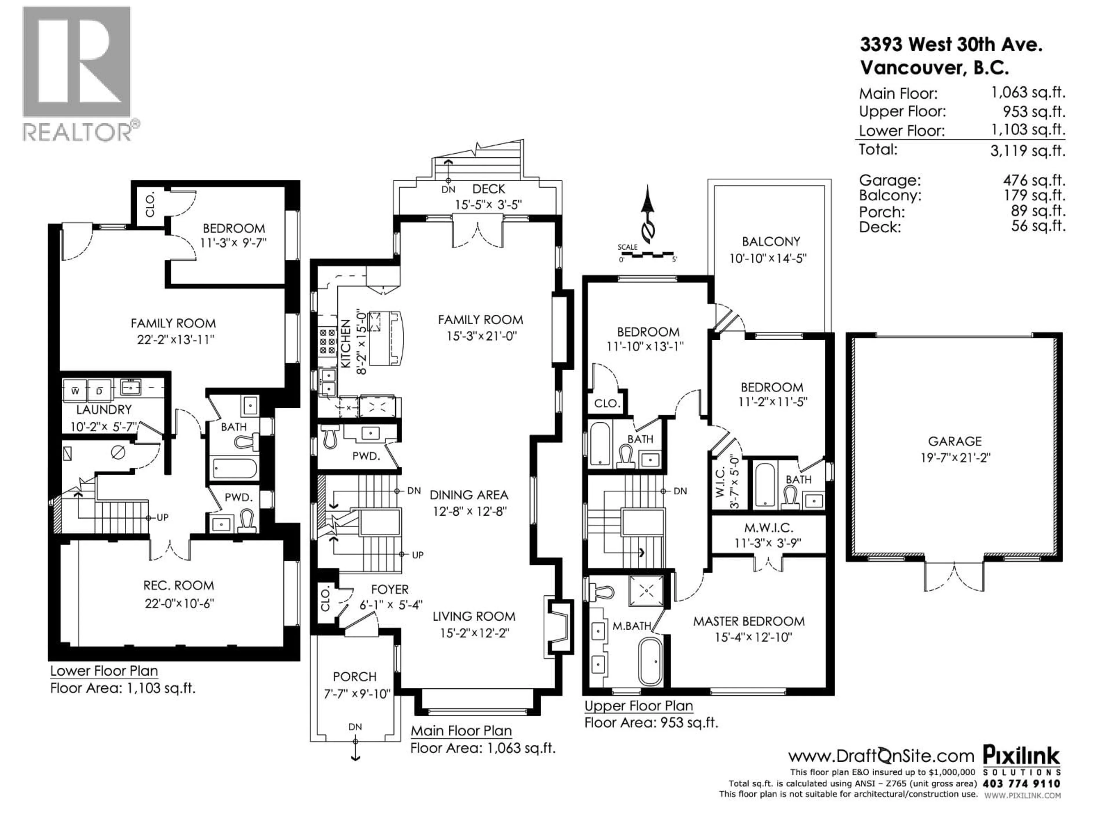 Floor plan for 3393 30TH AVENUE, Vancouver British Columbia V6S1W3