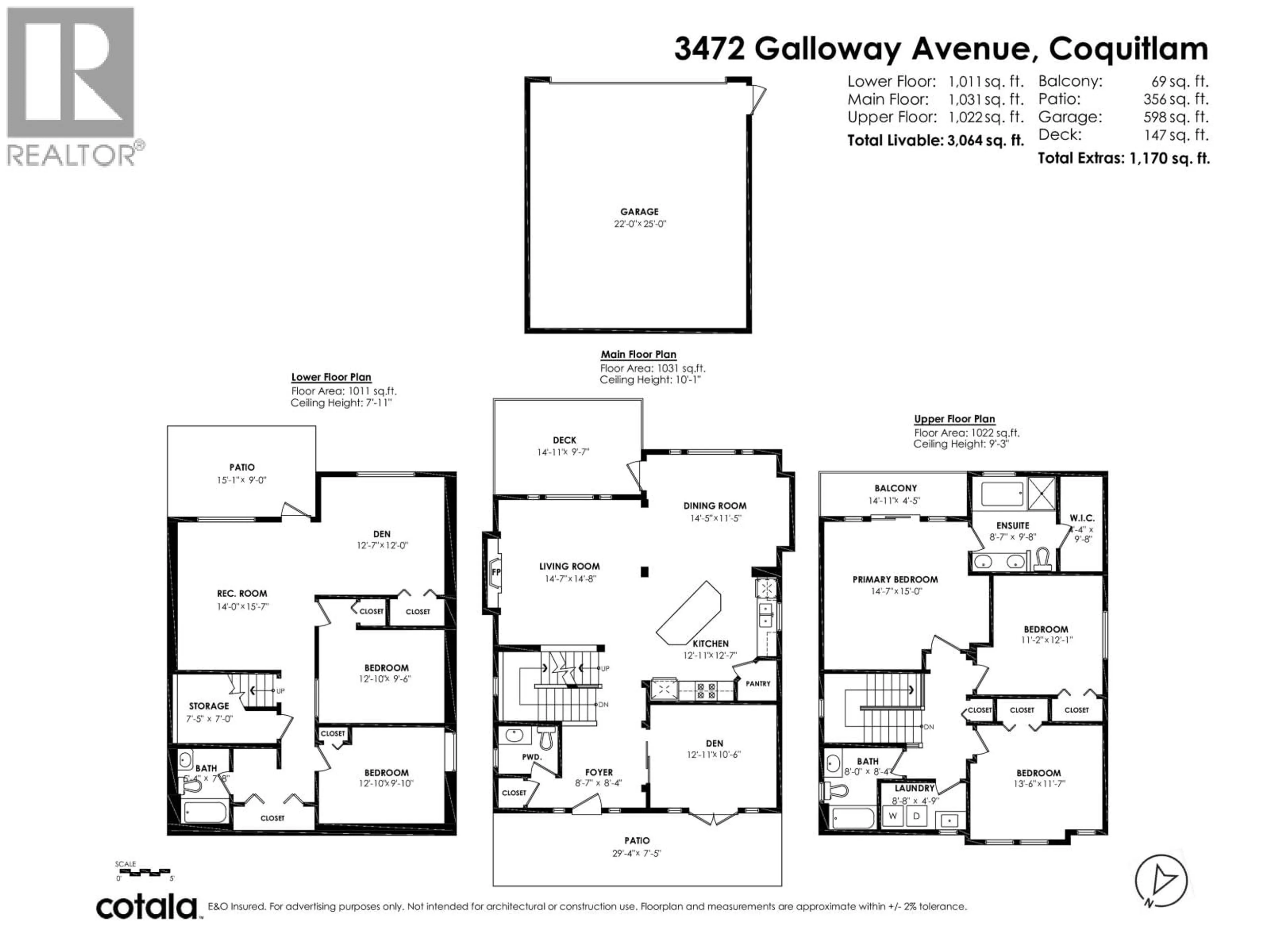 Floor plan for 3472 GALLOWAY AVENUE, Coquitlam British Columbia V3E0H7