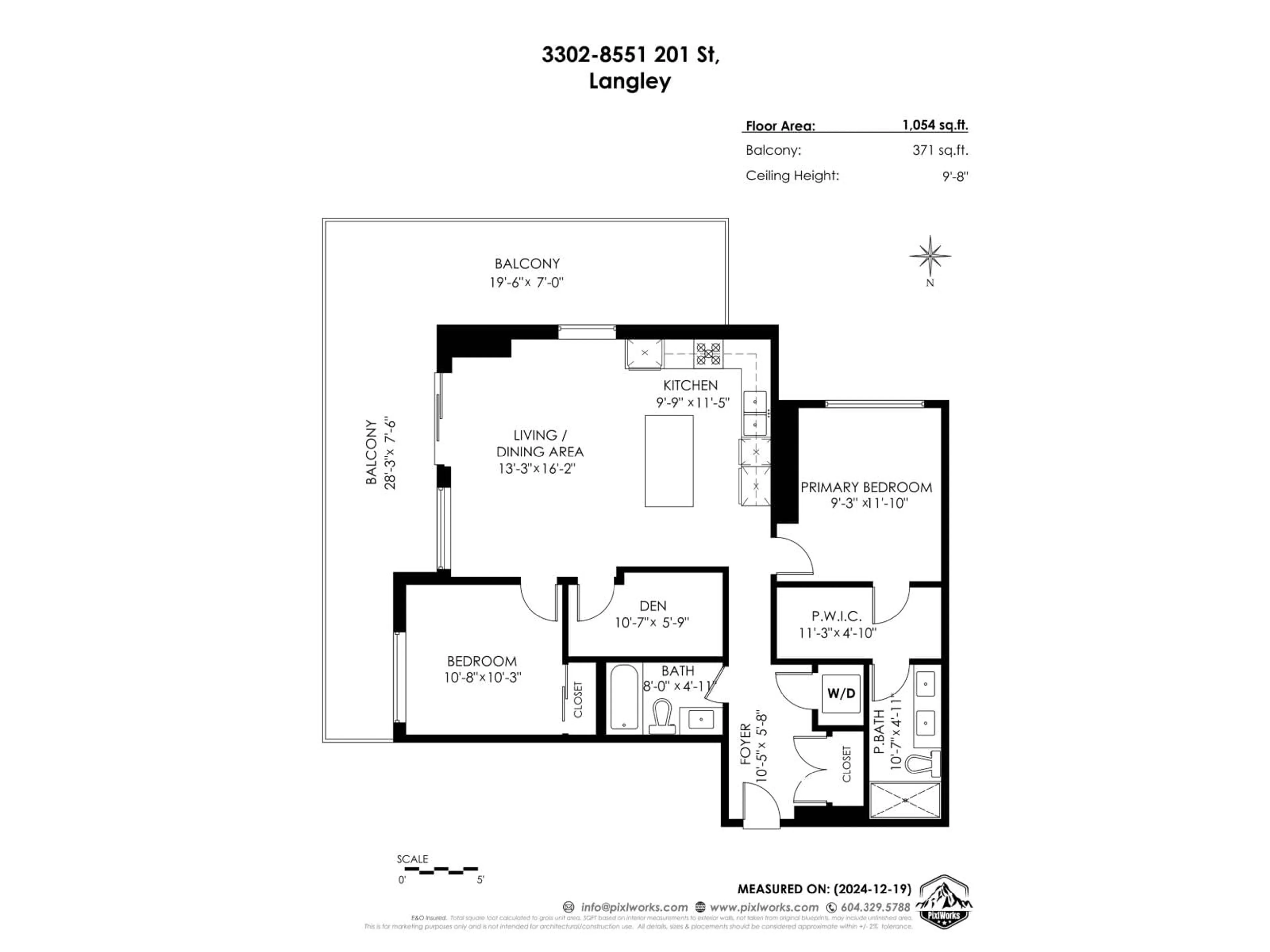 Floor plan for 3302 - 8551 201 STREET, Langley British Columbia V2Y3Y5