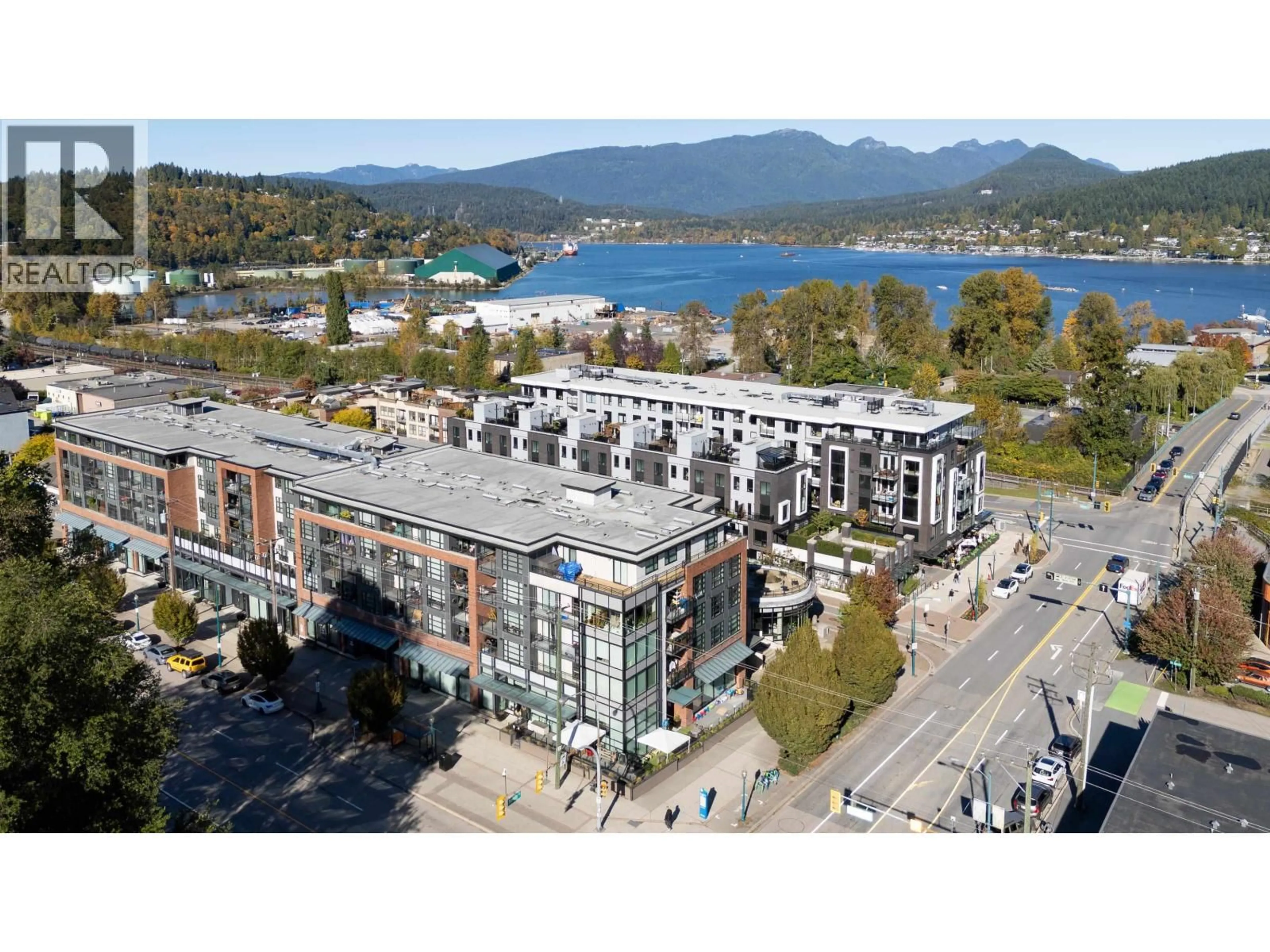 A pic from outside/outdoor area/front of a property/back of a property/a pic from drone, unknown for 501 - 95 MOODY STREET, Port Moody British Columbia V3H0H2