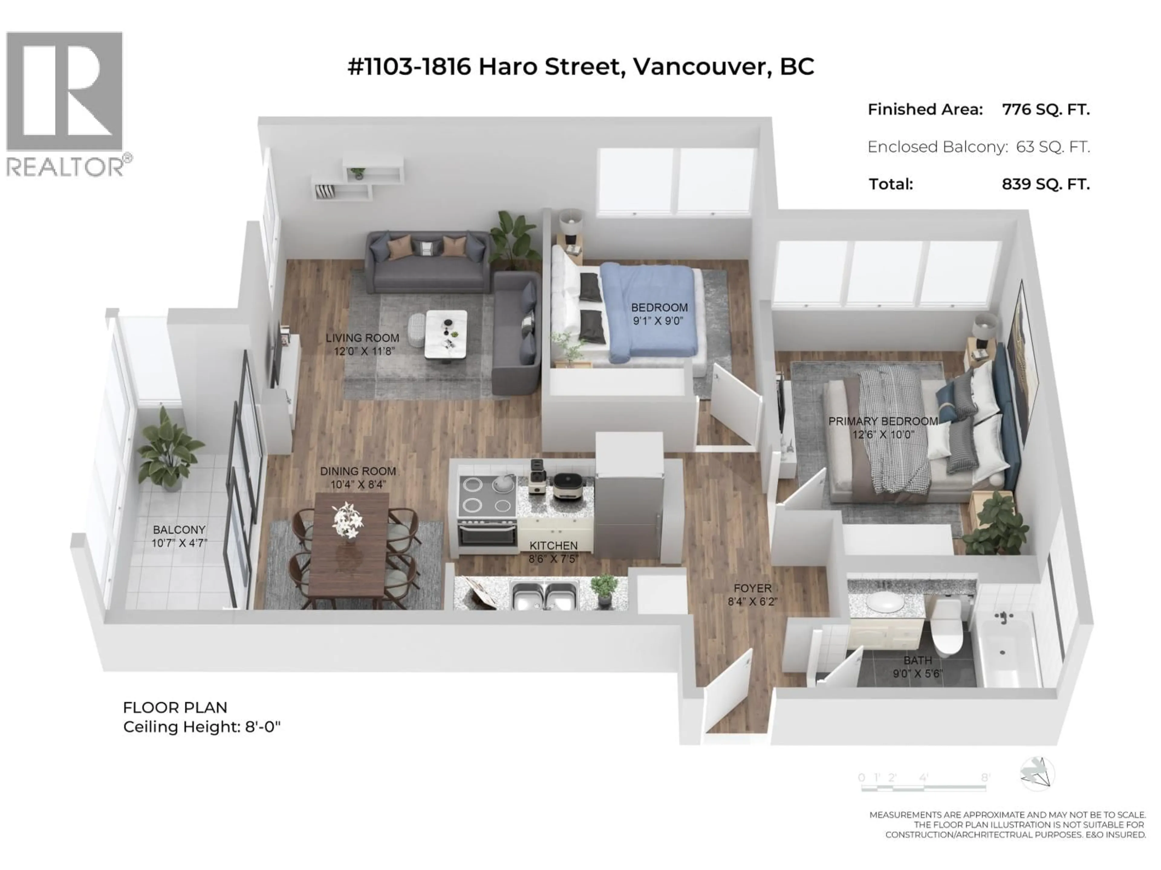 Floor plan for 1103 - 1816 HARO STREET, Vancouver British Columbia V6G2Y7