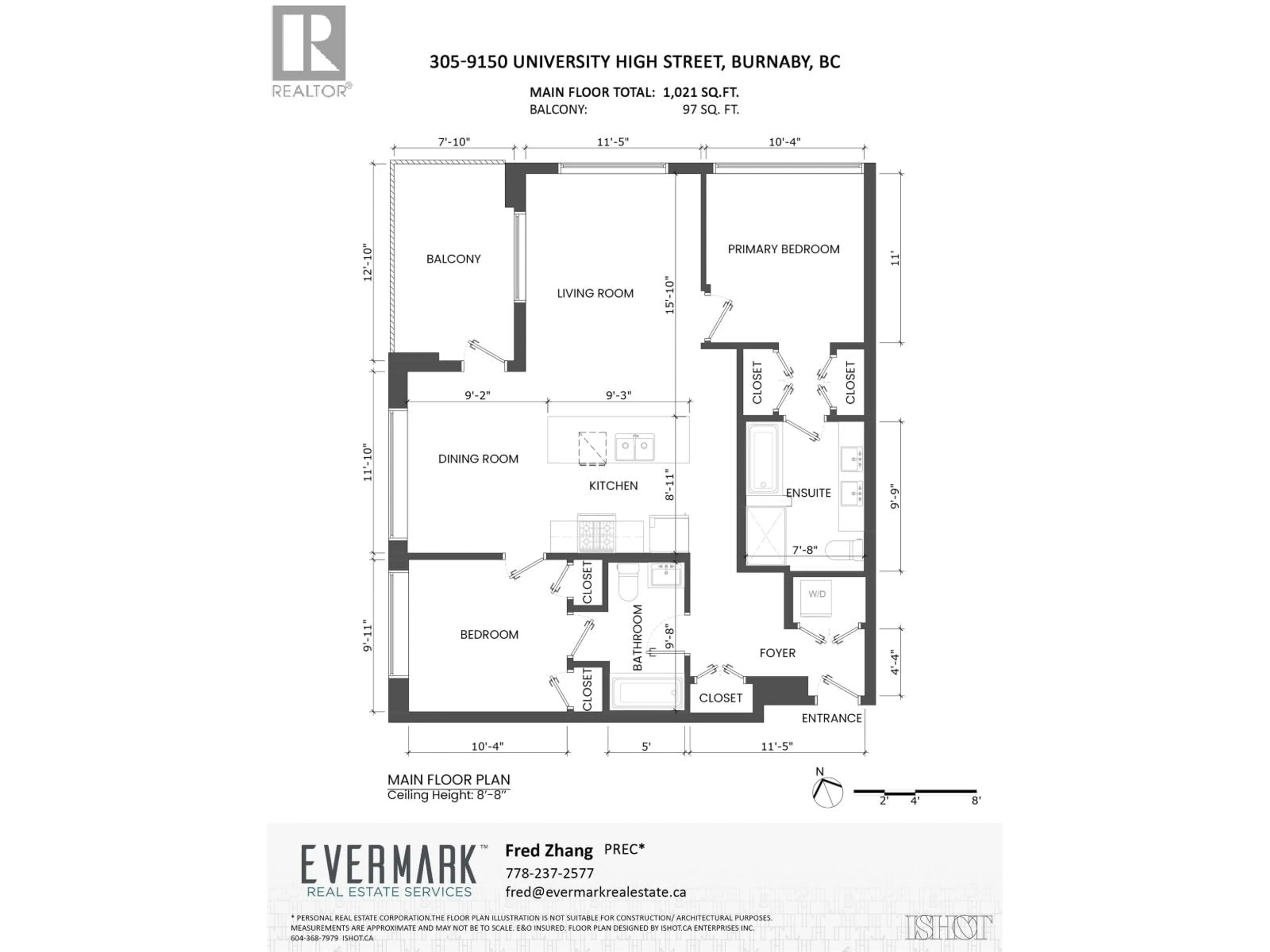 Floor plan for 305 - 9150 UNIVERSITY HIGH STREET, Burnaby British Columbia V5A0C5