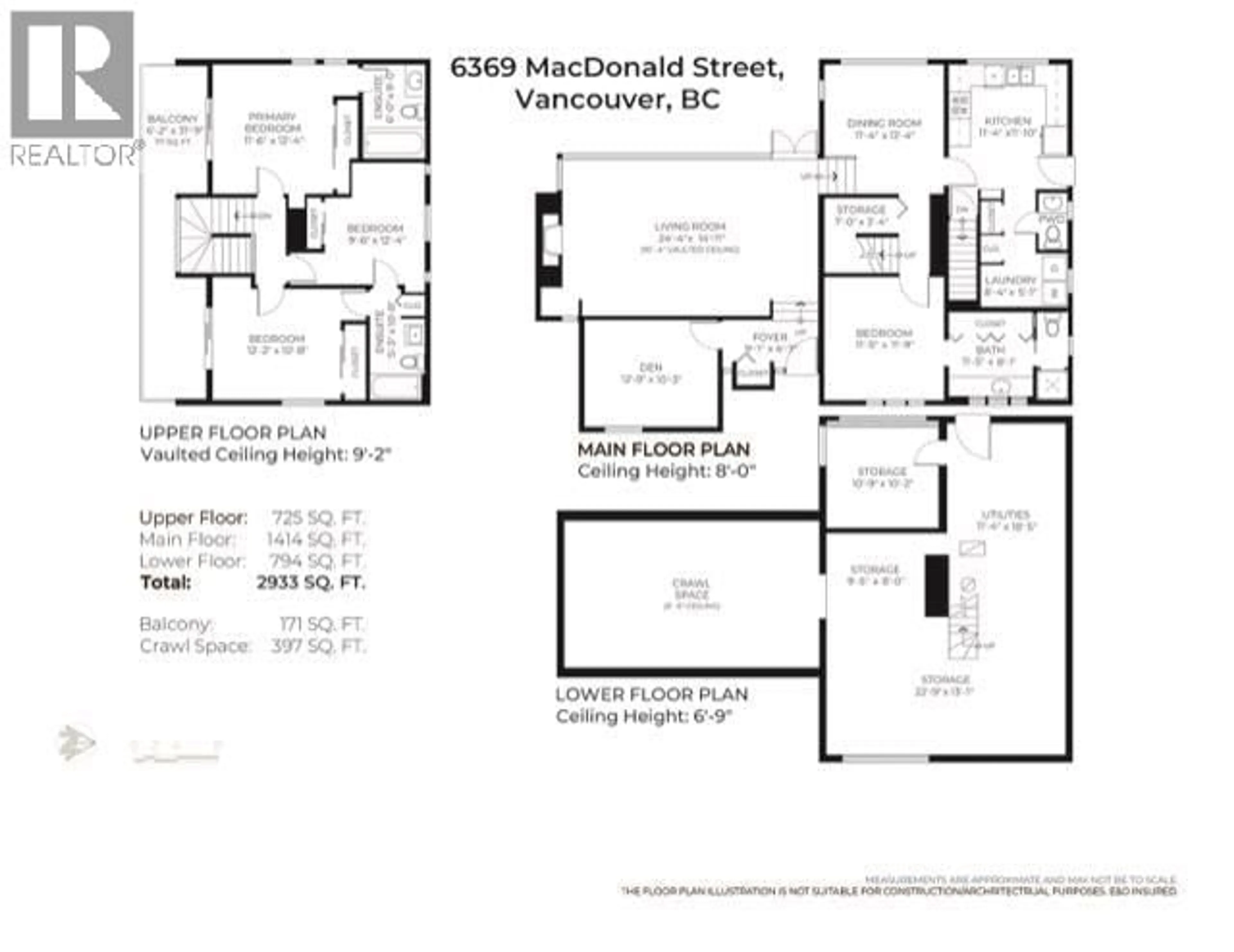Floor plan for 6369 MACDONALD STREET, Vancouver British Columbia V6N1E8