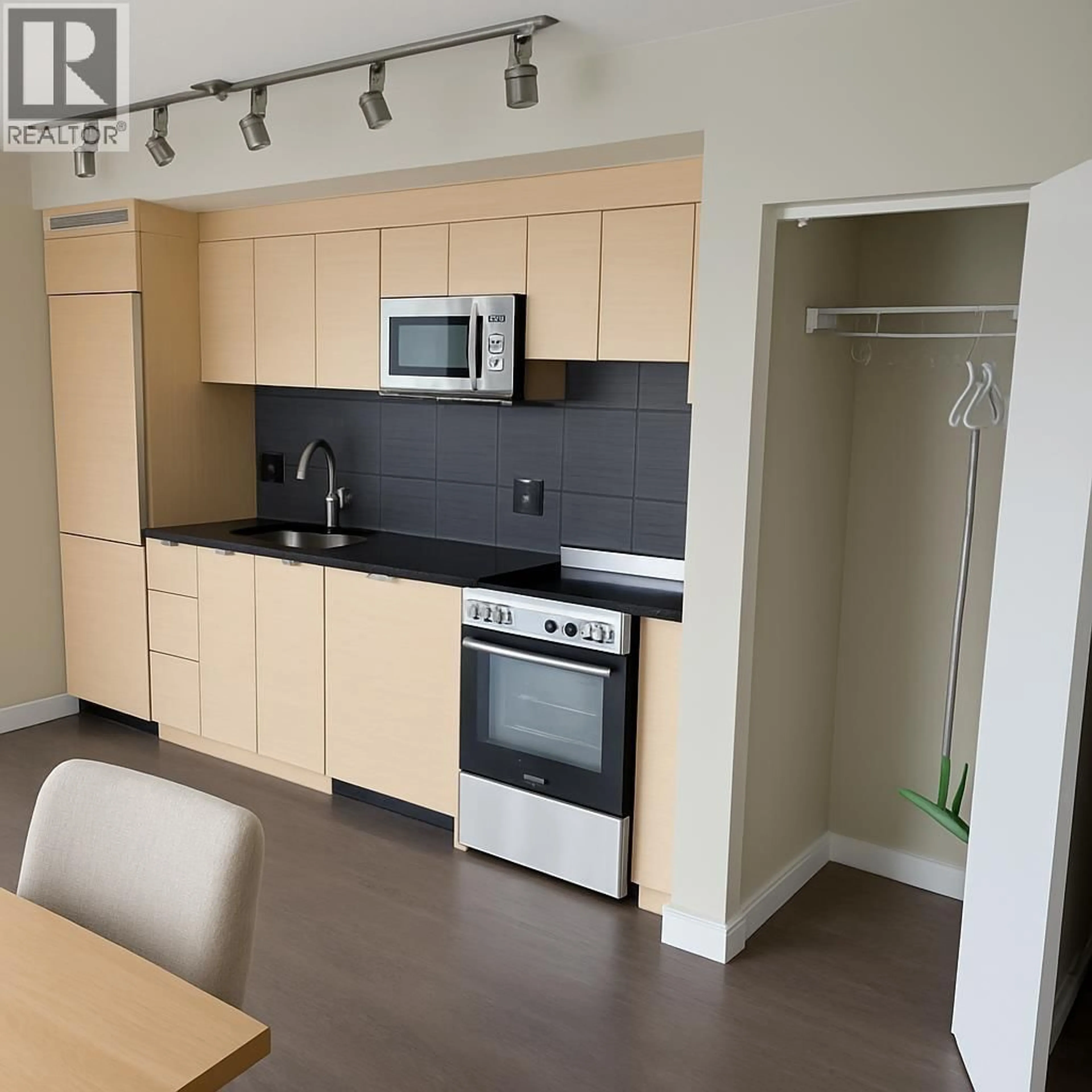 Standard kitchen, wood/laminate floor for 2407 - 489 INTERURBAN WAY, Vancouver British Columbia V5X0C7