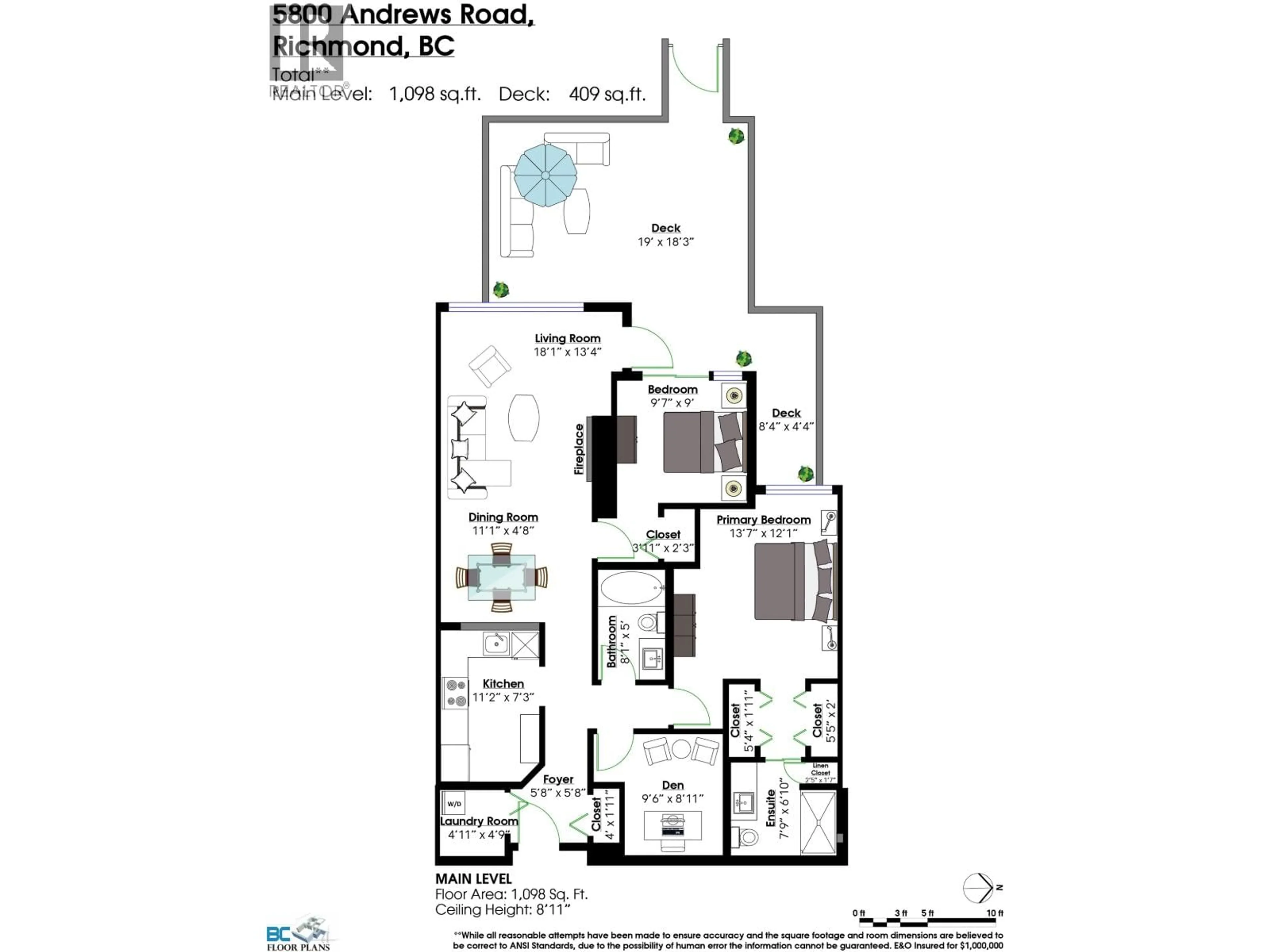 Floor plan for 126 - 5800 ANDREWS ROAD, Richmond British Columbia V7E6M2