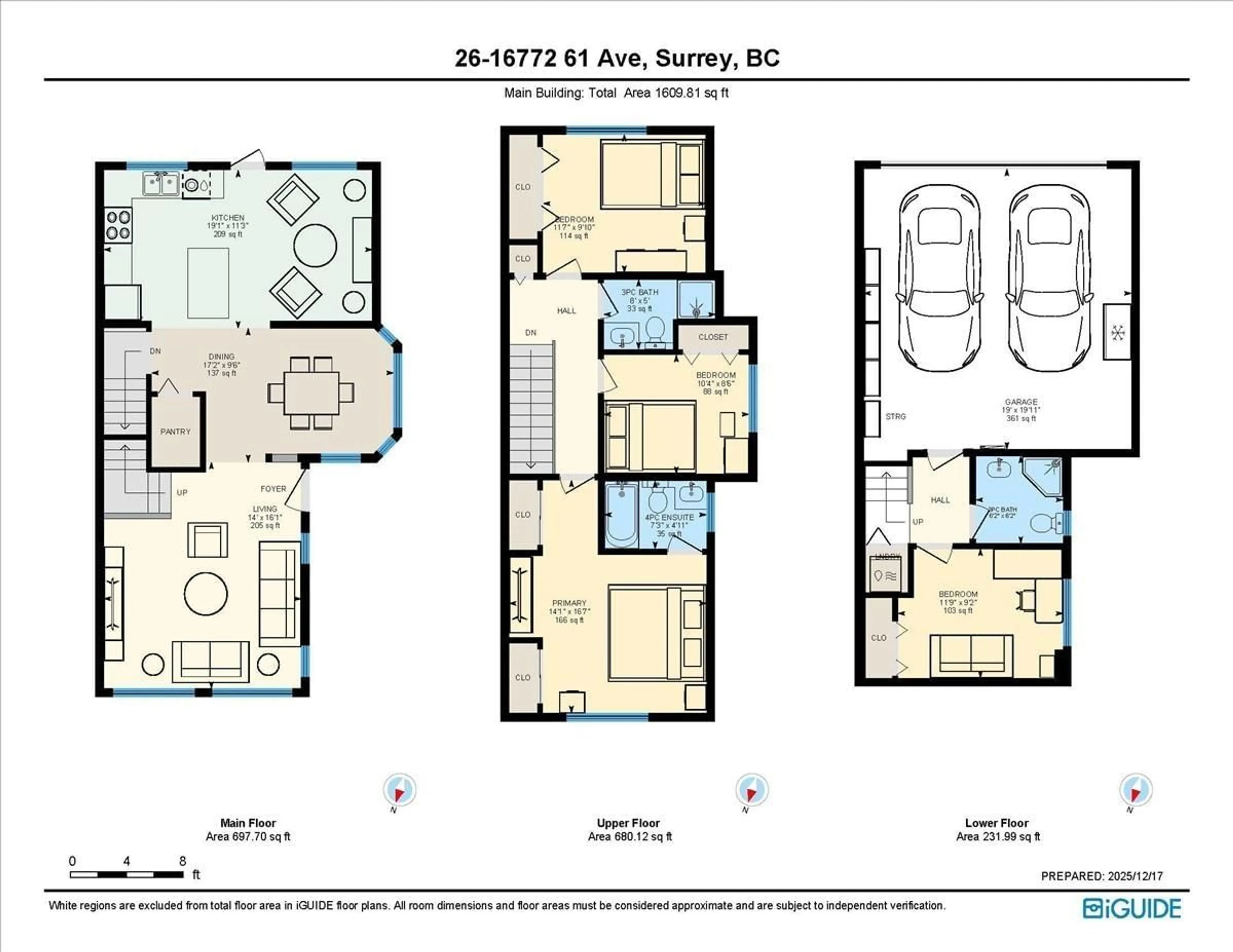 Floor plan for 26 - 16772 61 AVENUE, Surrey British Columbia V3S4P2