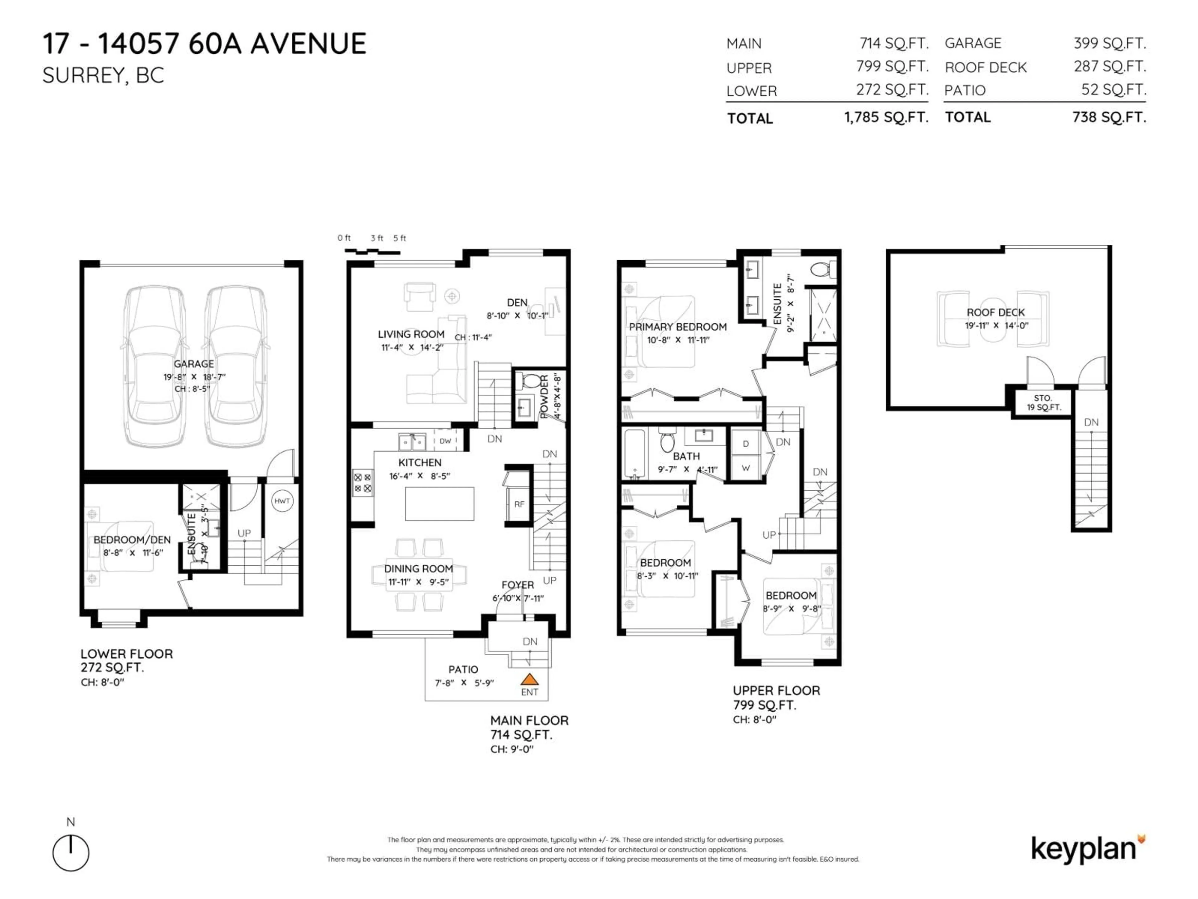 Floor plan for 17 - 14057 60A AVENUE, Surrey British Columbia V3X0J2