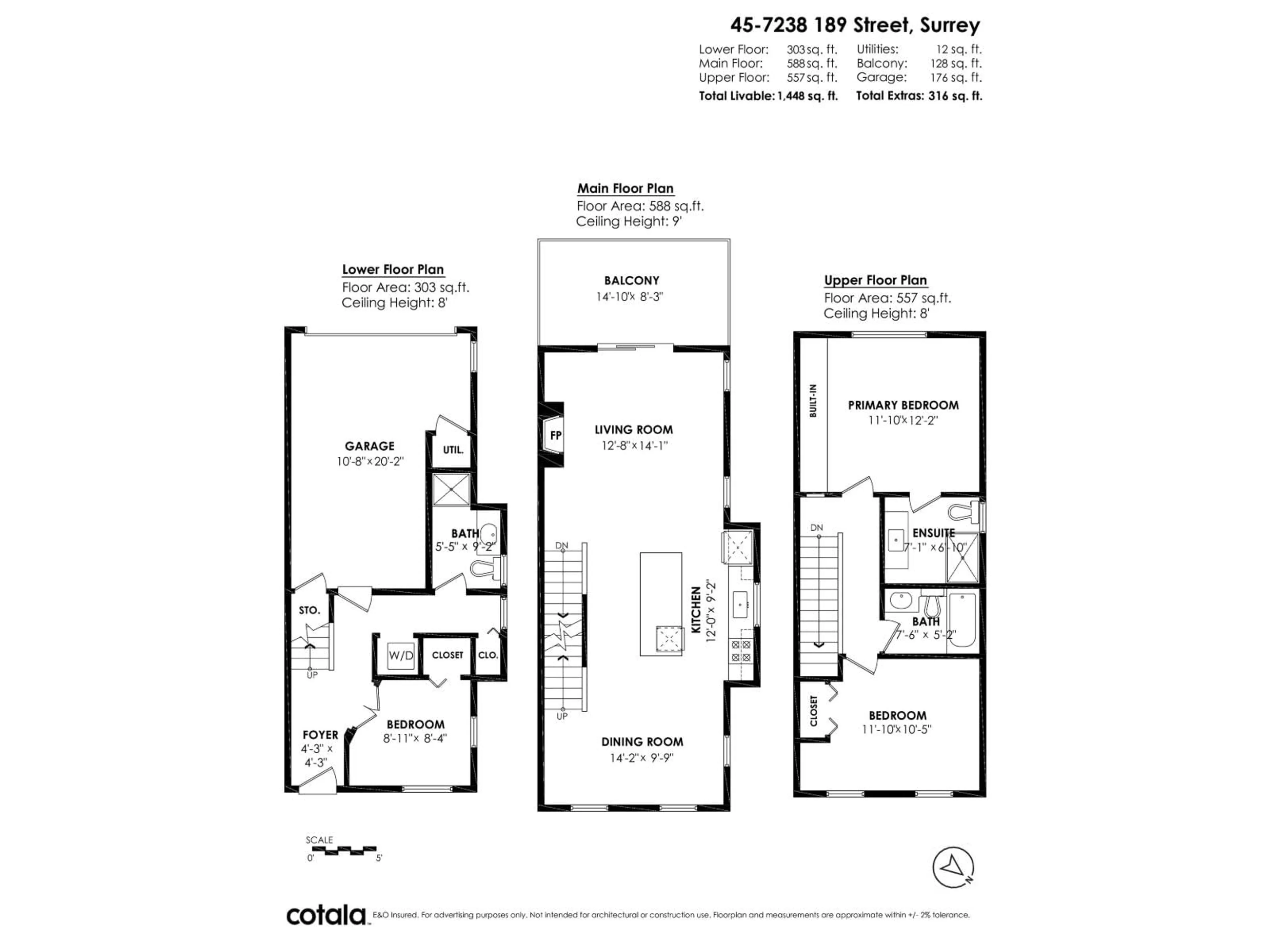 Floor plan for 45 - 7238 189 STREET STREET, Surrey British Columbia V4N5Y6