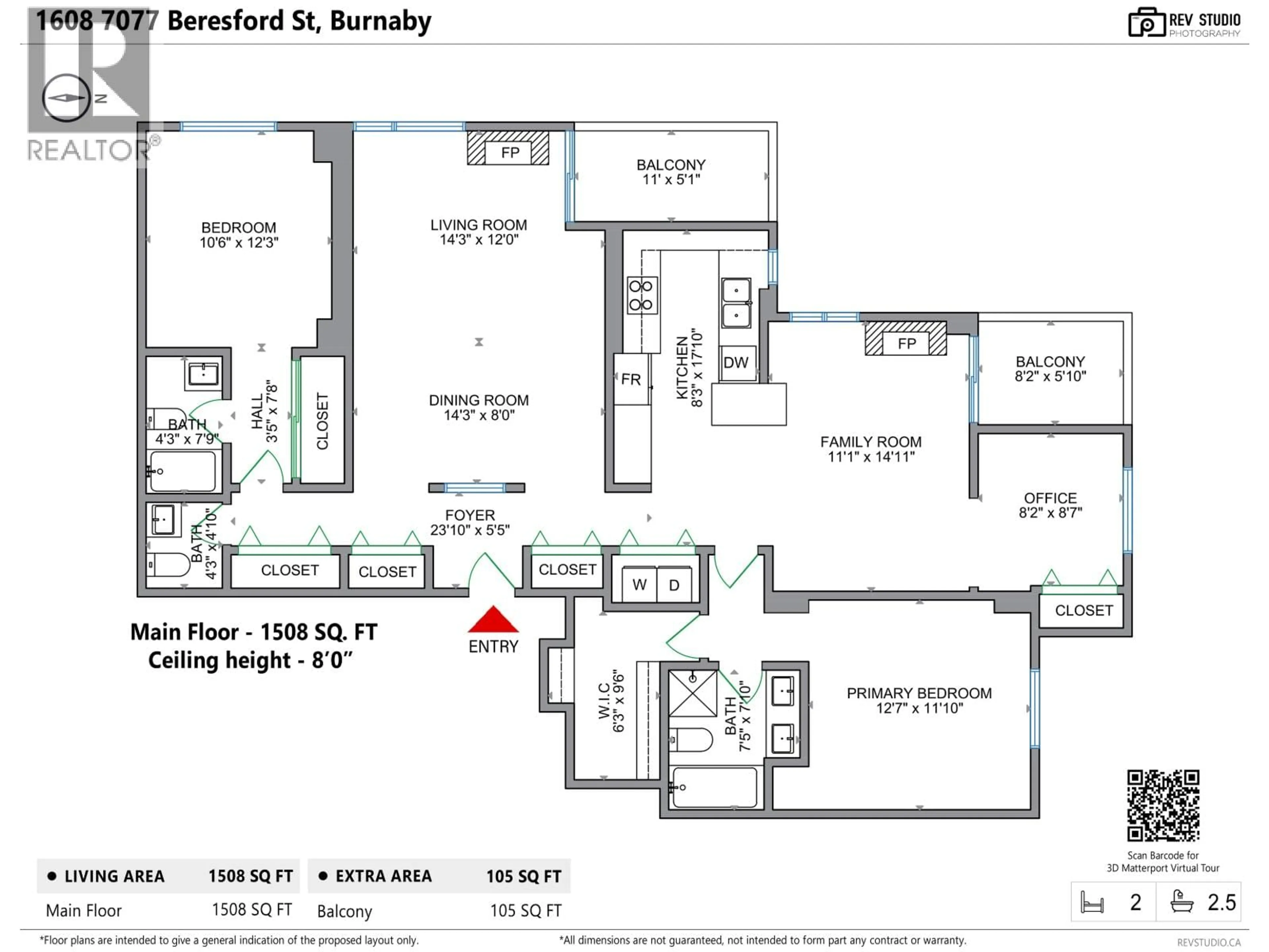 Floor plan for 1608 - 7077 BERESFORD STREET, Burnaby British Columbia V5E4J5