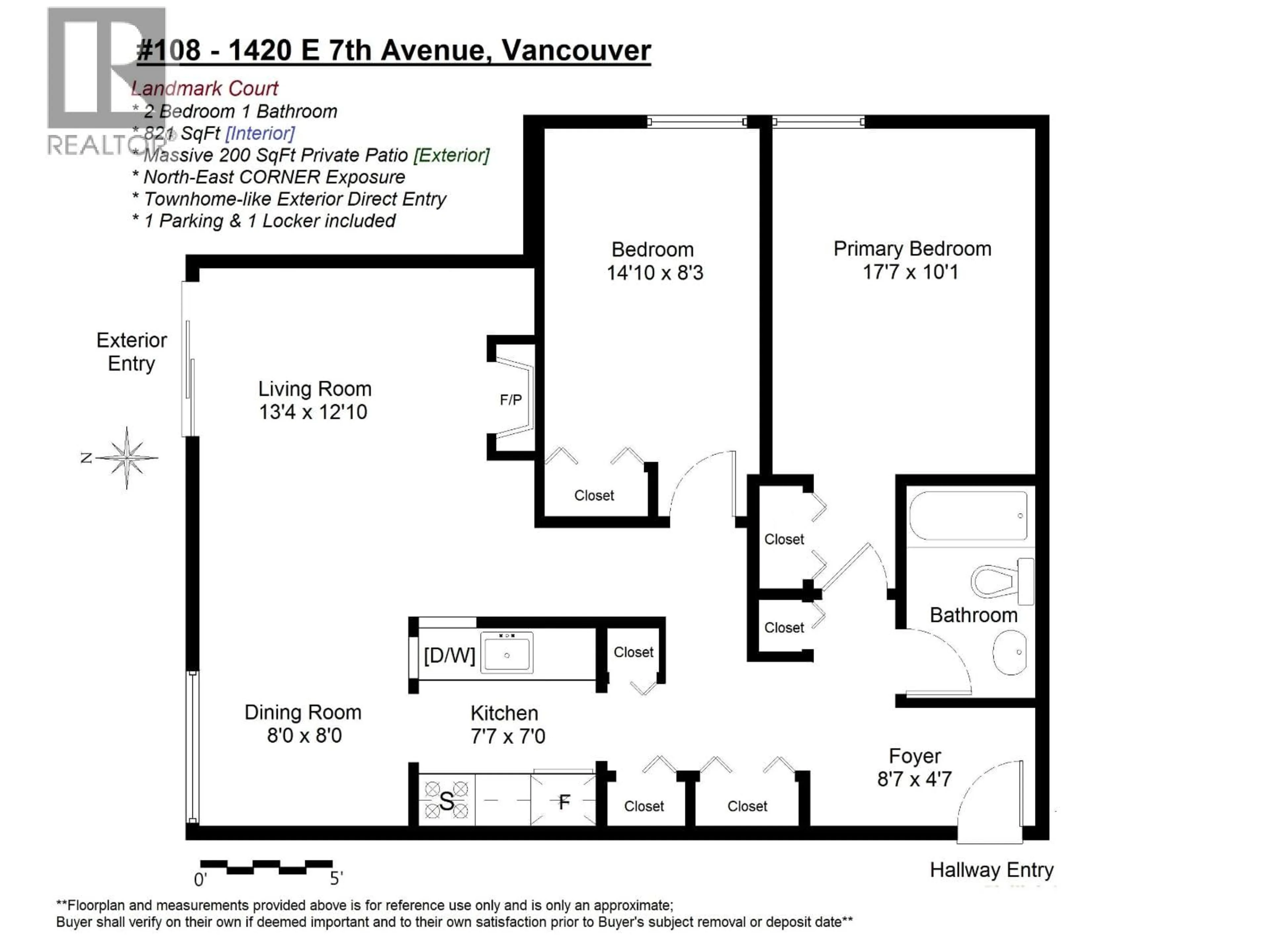 Floor plan for 108 - 1420 7TH AVENUE, Vancouver British Columbia V5N1R8