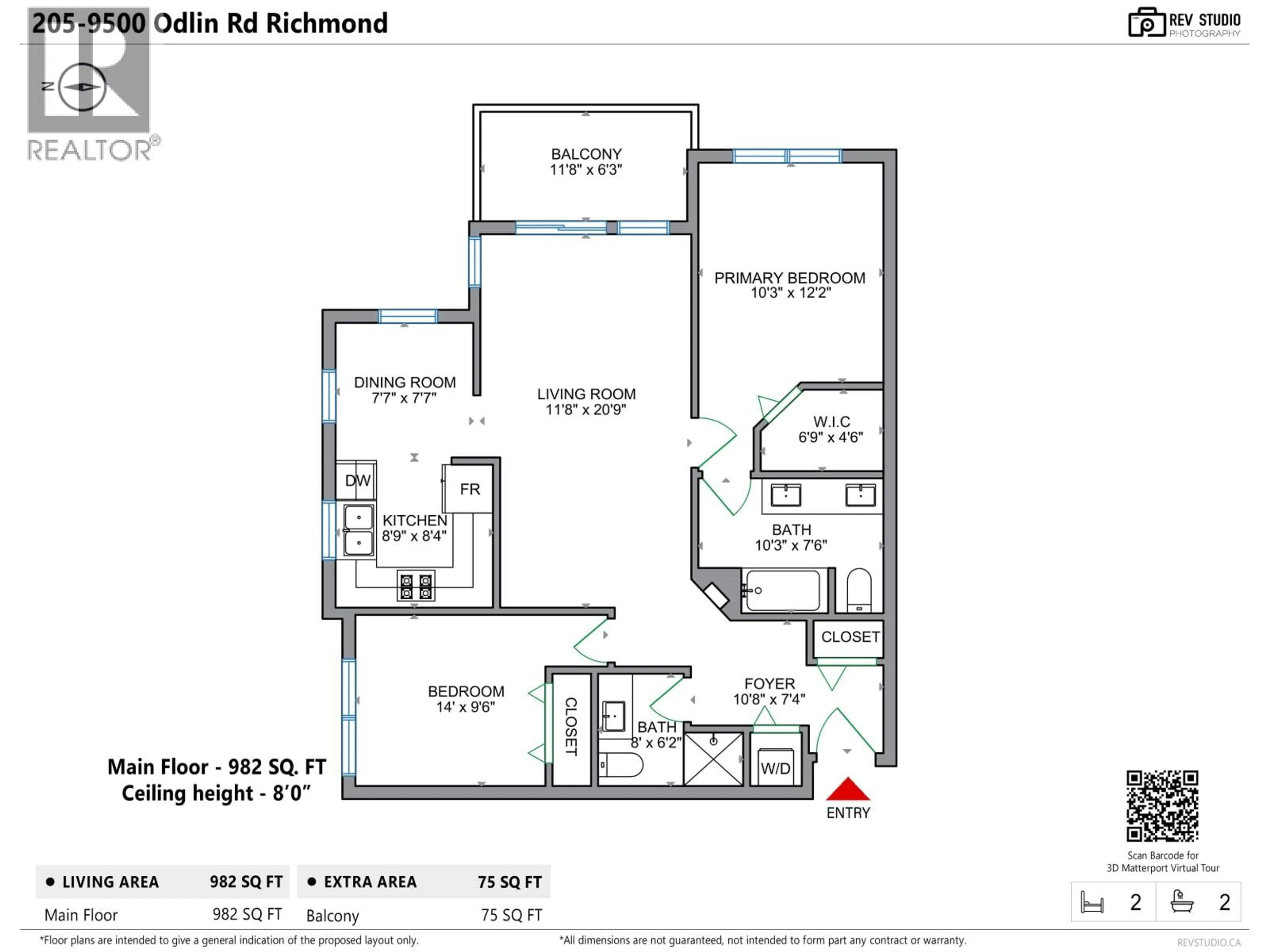 Floor plan for 205 - 9500 ODLIN ROAD, Richmond British Columbia V6X0H5