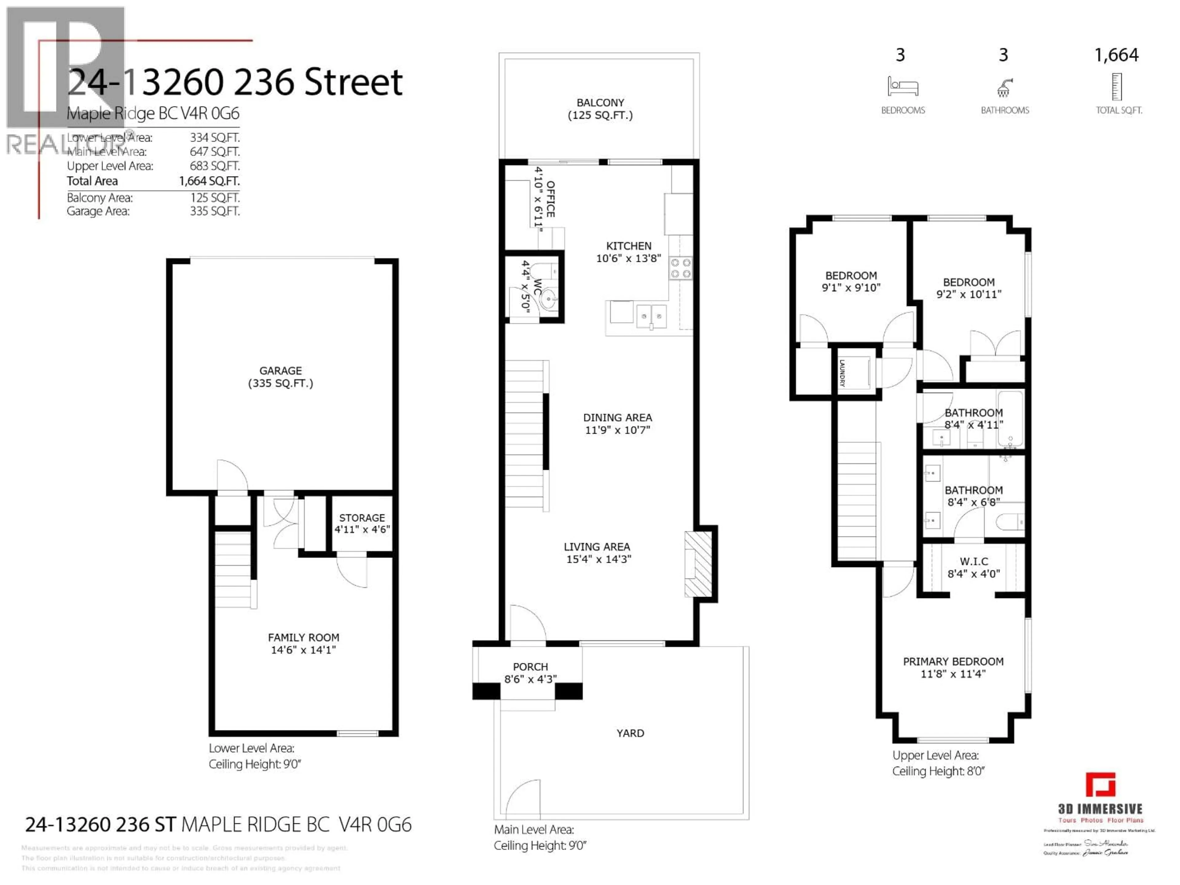 Floor plan for 24 - 13260 236 STREET, Maple Ridge British Columbia V4R0G6