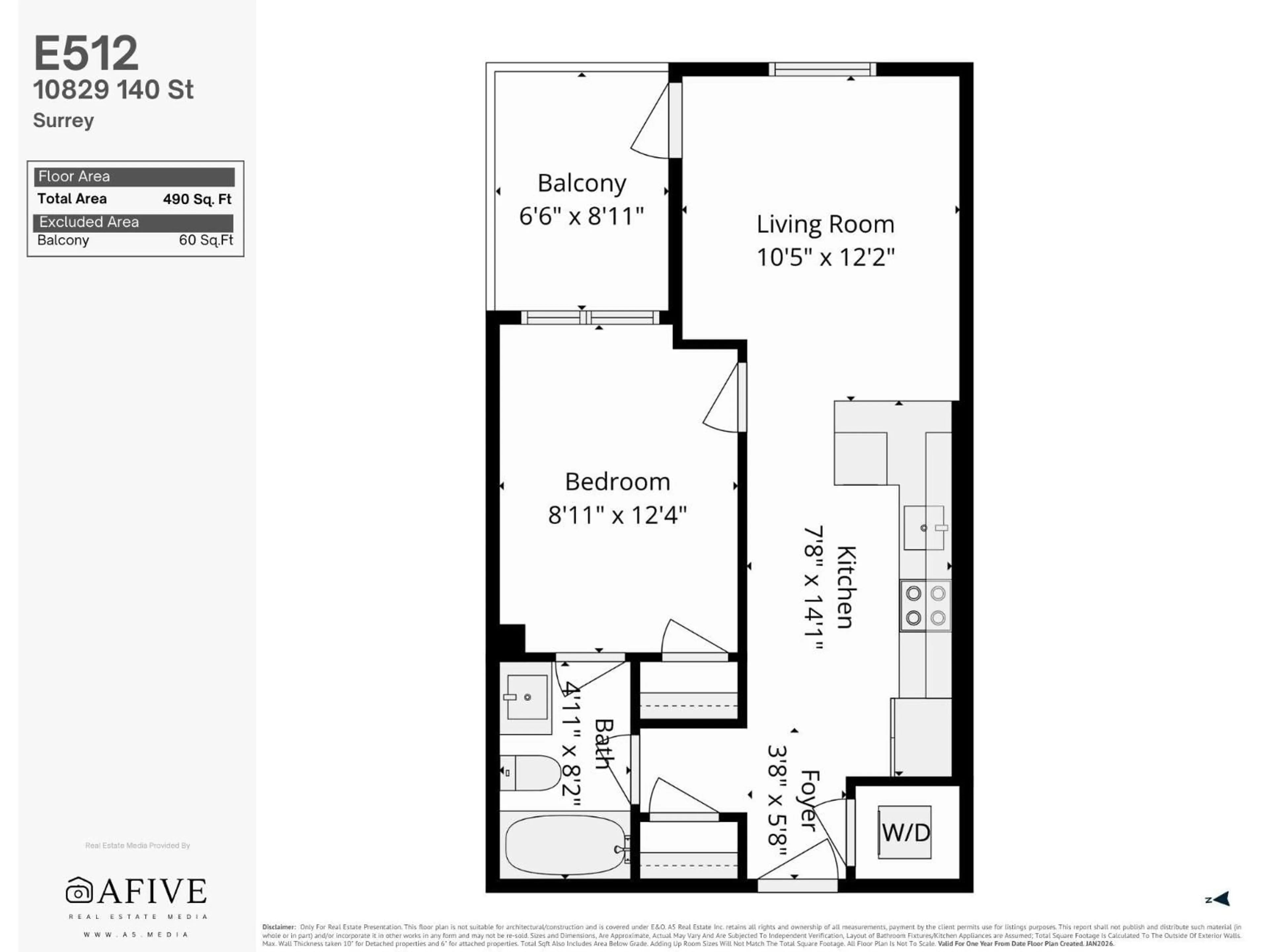Floor plan for E512 - 10829 140 STREET, Surrey British Columbia V6V0A8