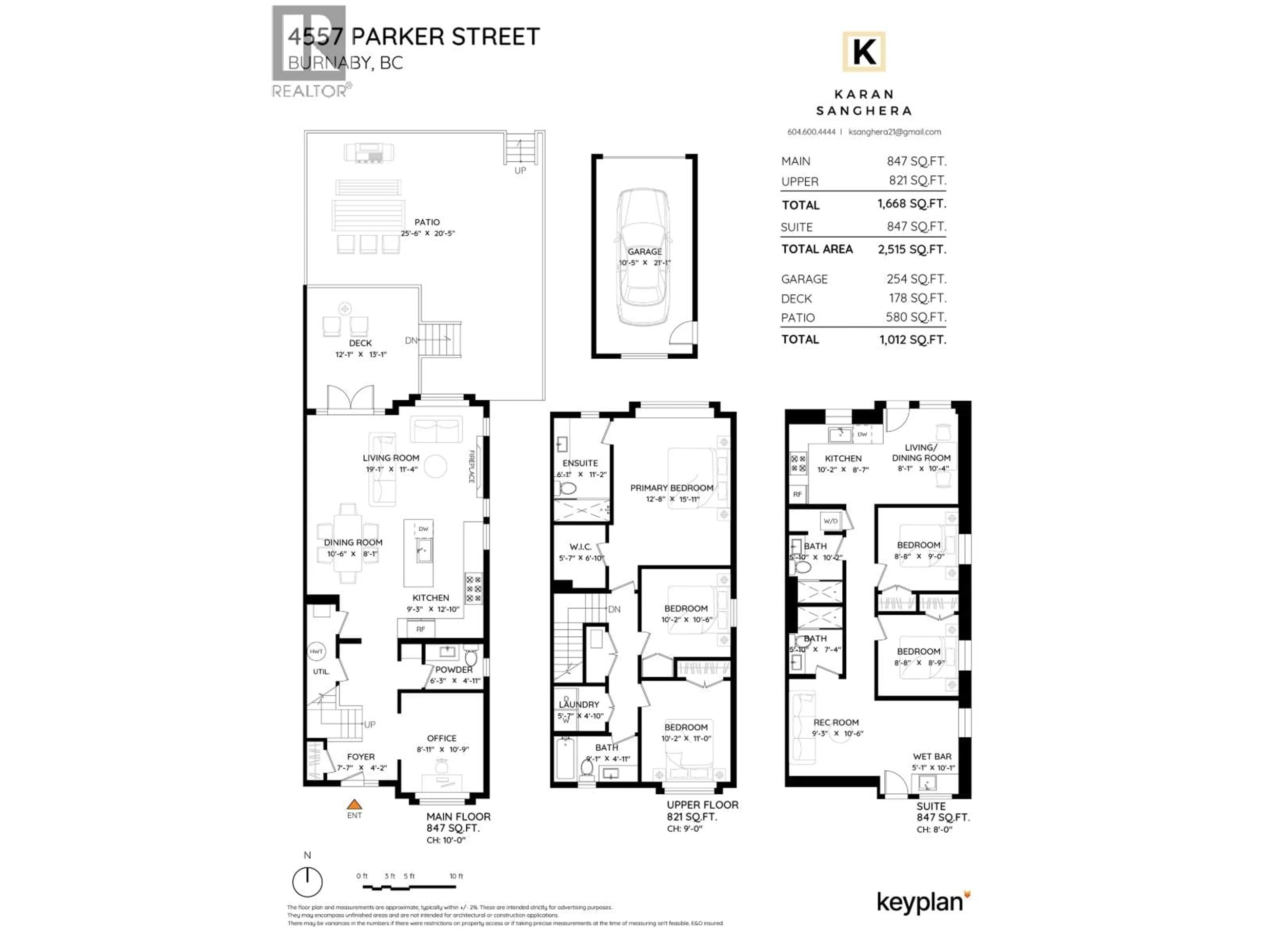 Floor plan for 4557 PARKER STREET, Burnaby British Columbia V5C3E1